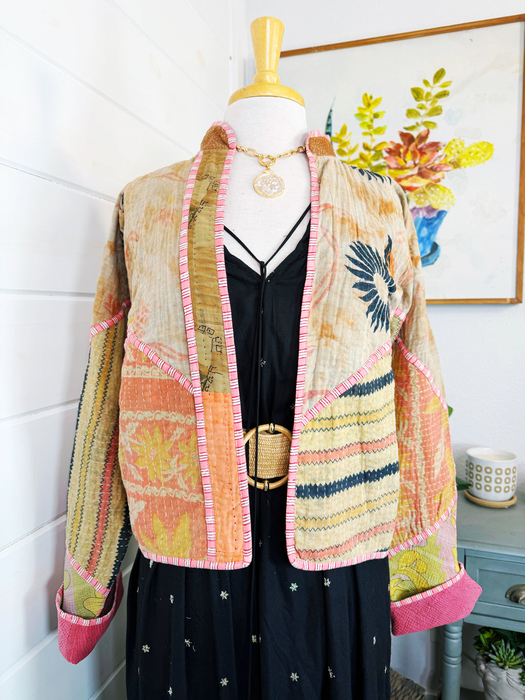 Patchwork Kantha Jacket – Quilted Reversible Blanket Coat
