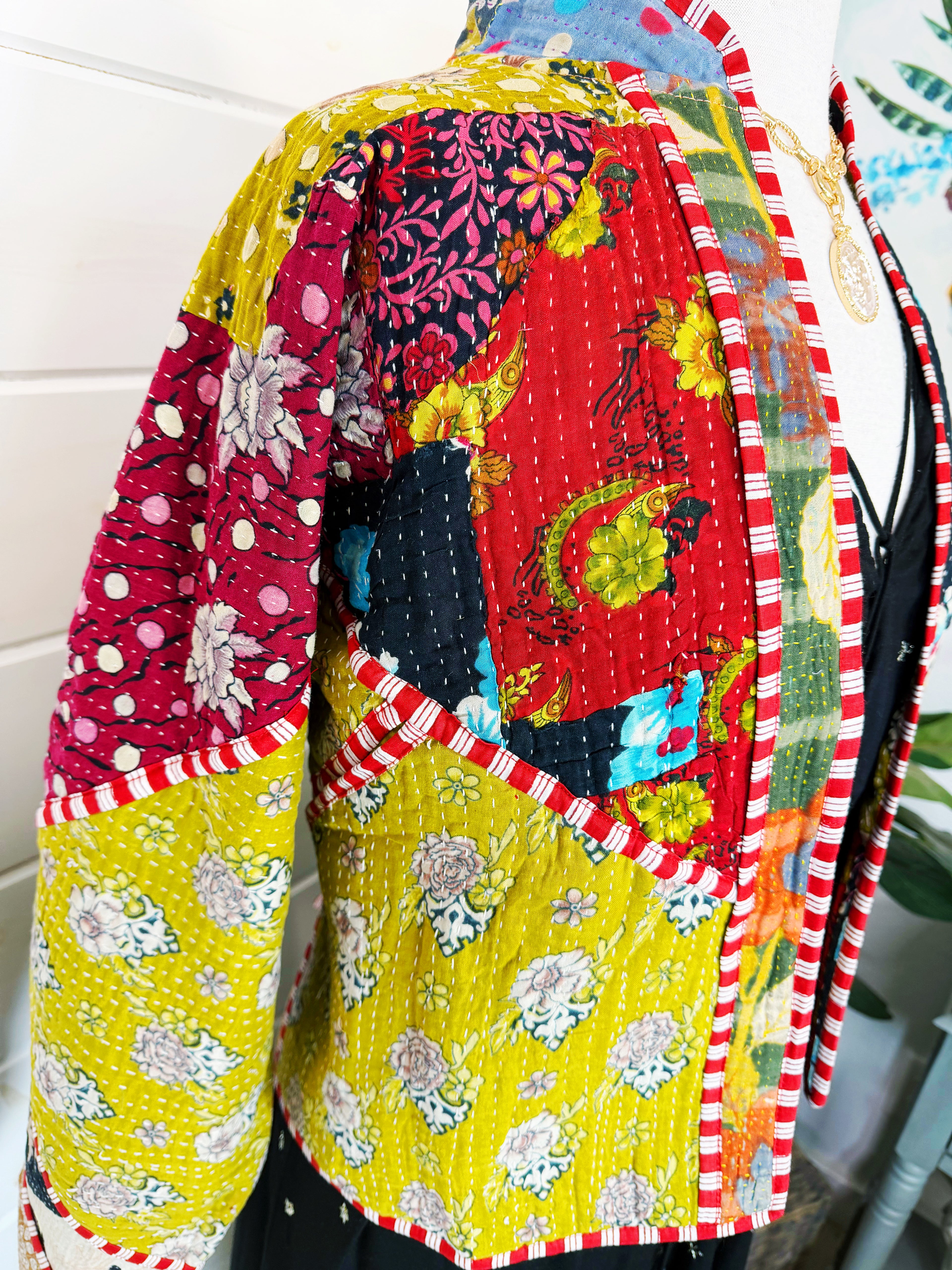 Patchwork Kantha Jacket – Quilted Reversible Blanket Coat
