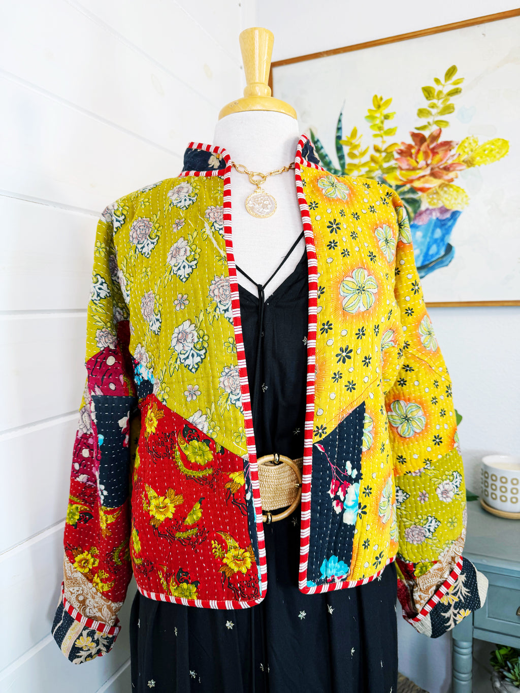 Patchwork Kantha Jacket – Quilted Reversible Blanket Coat