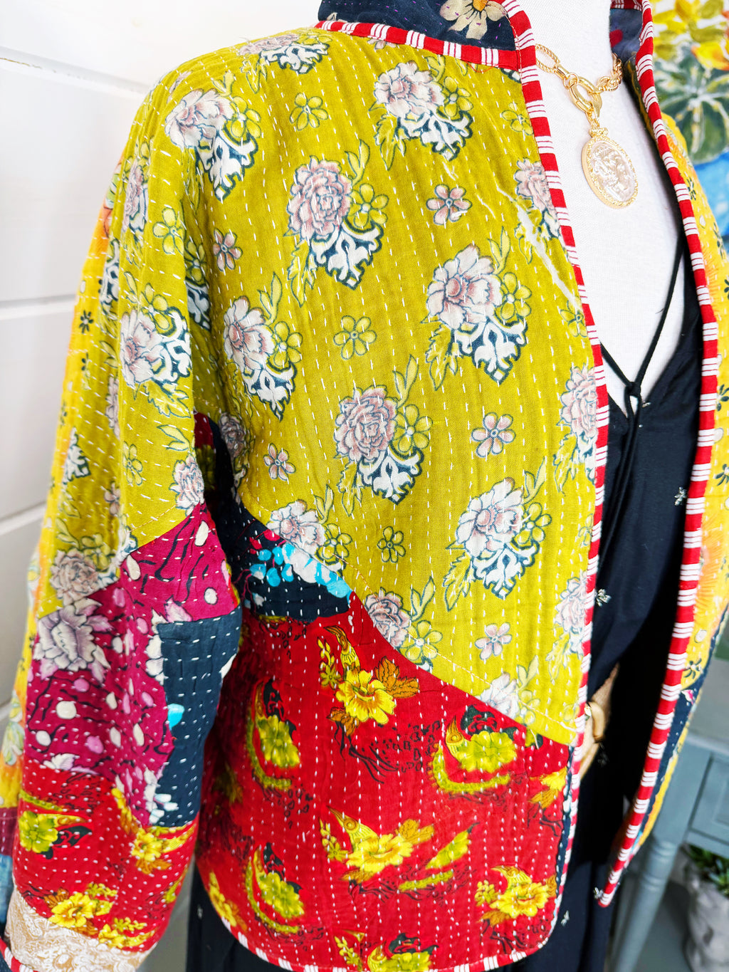 Patchwork Kantha Jacket – Quilted Reversible Blanket Coat