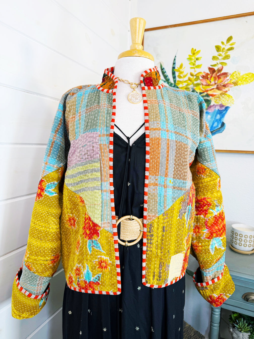 Patchwork Kantha Jacket – Quilted Reversible Blanket Coat