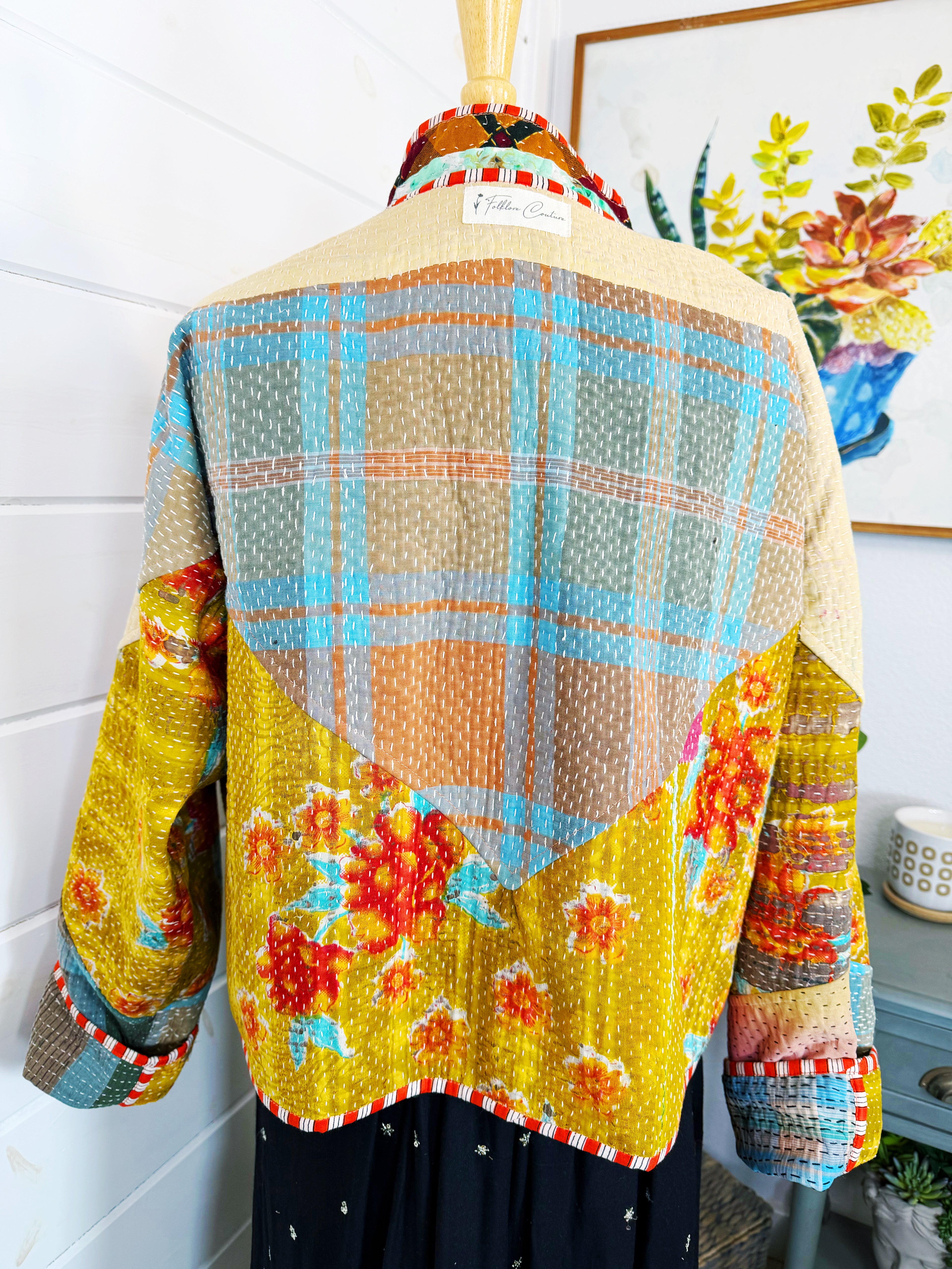 Patchwork Kantha Jacket – Quilted Reversible Blanket Coat