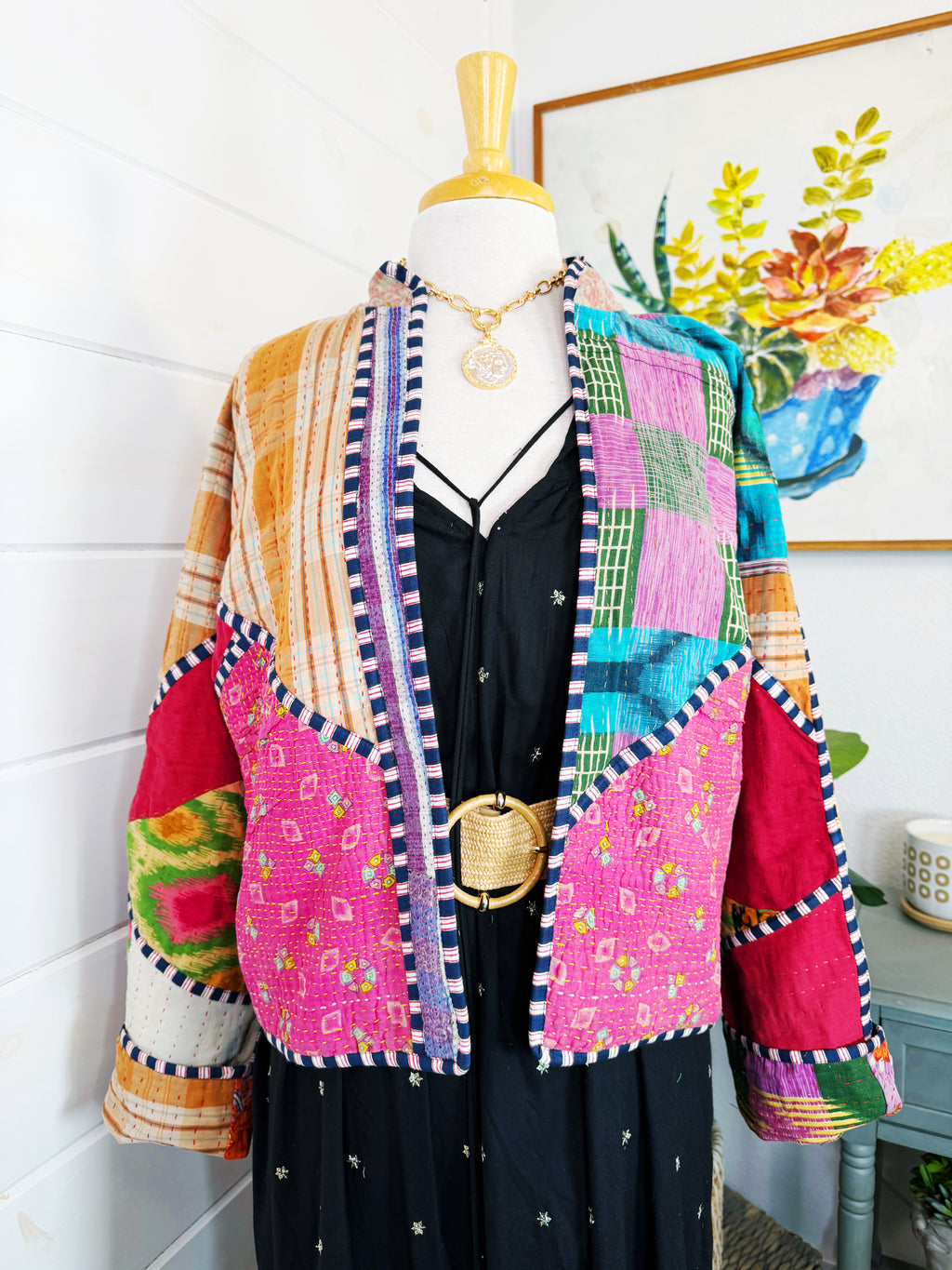 Patchwork Kantha Jacket – Quilted Reversible Blanket Coat