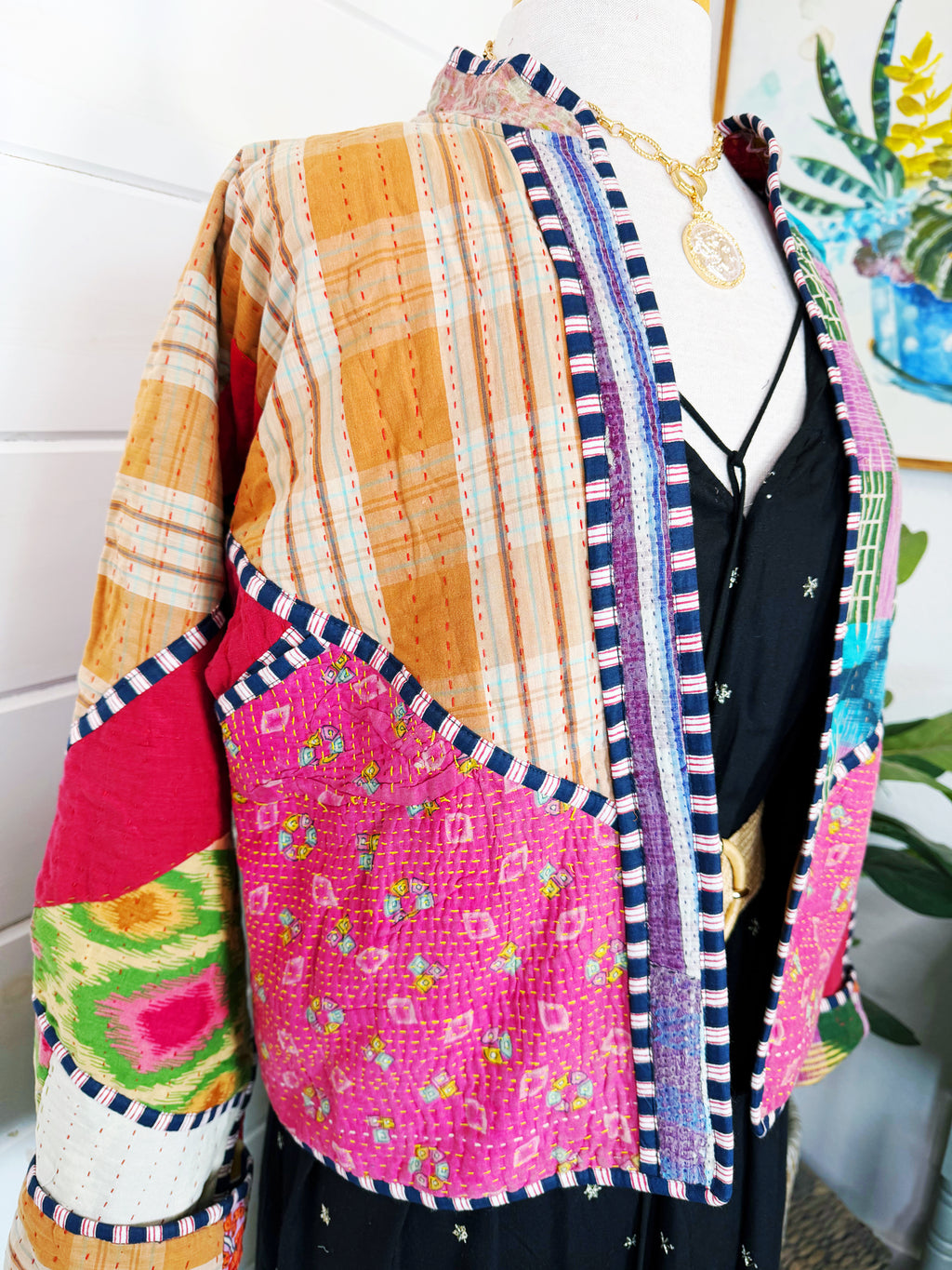 Patchwork Kantha Jacket – Quilted Reversible Blanket Coat