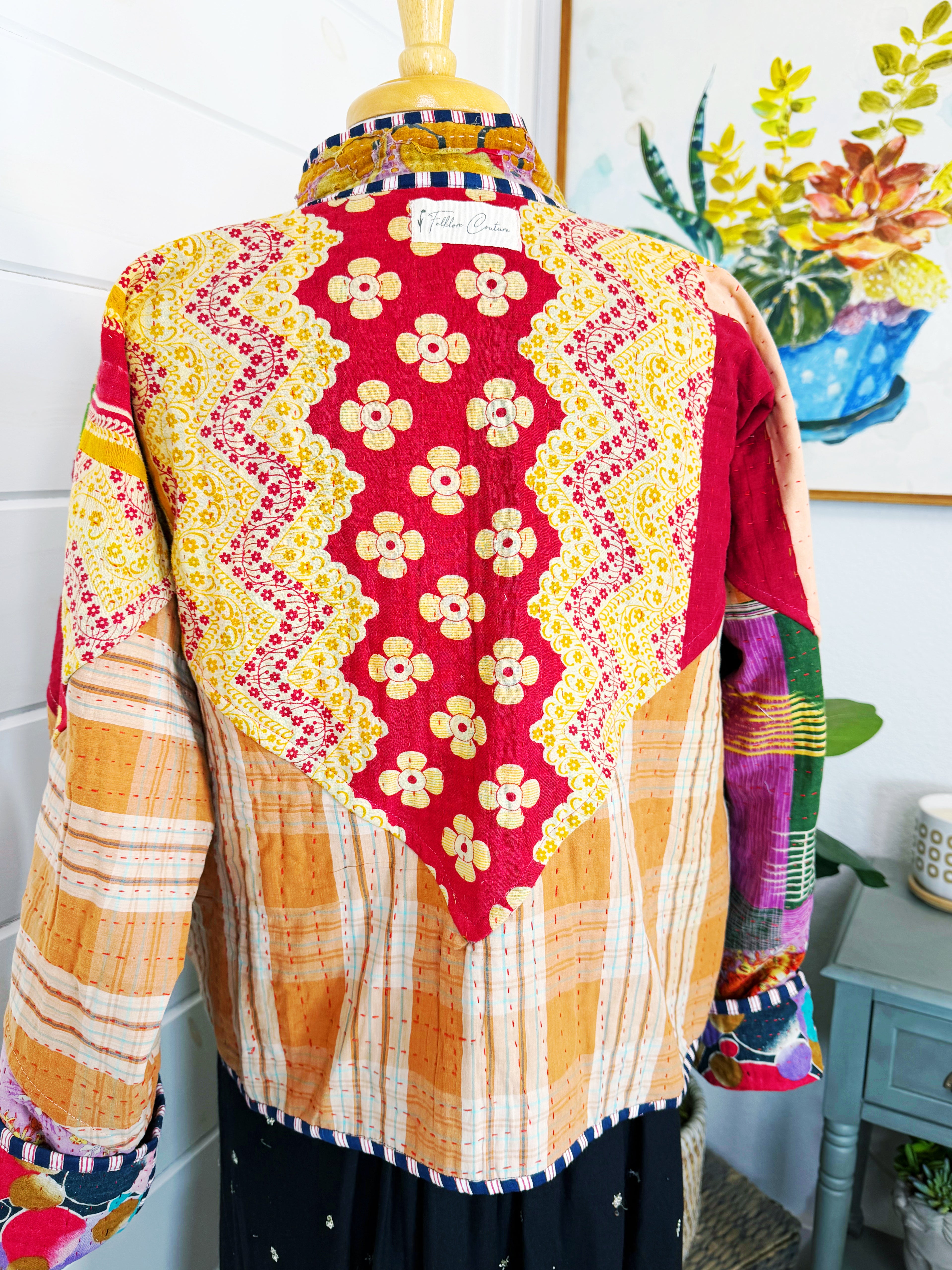 Patchwork Kantha Jacket – Quilted Reversible Blanket Coat