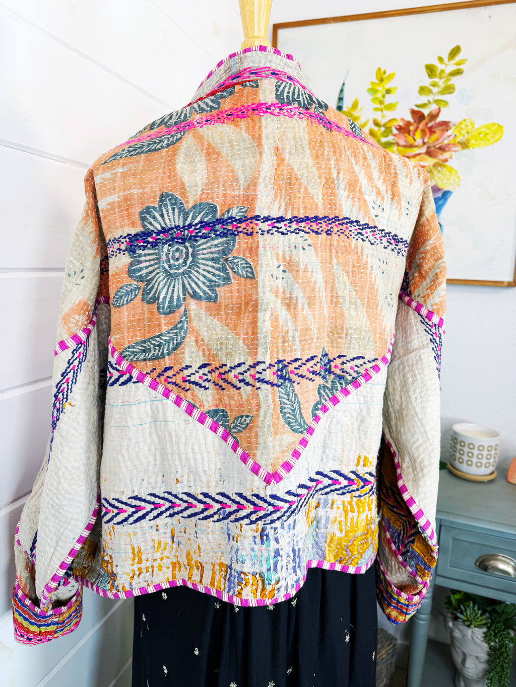 Patchwork Kantha Jacket – Quilted Reversible Blanket Coat