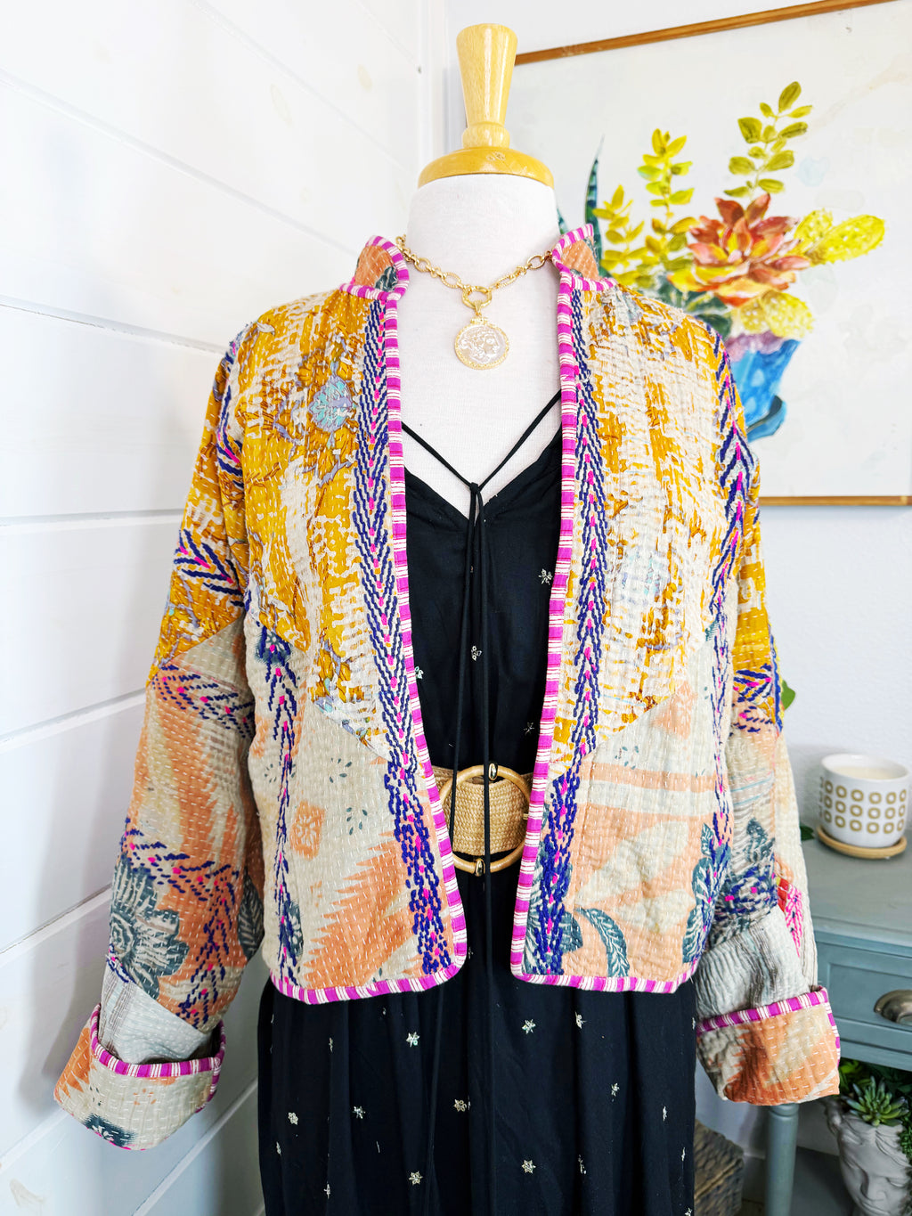 Patchwork Kantha Jacket – Quilted Reversible Blanket Coat