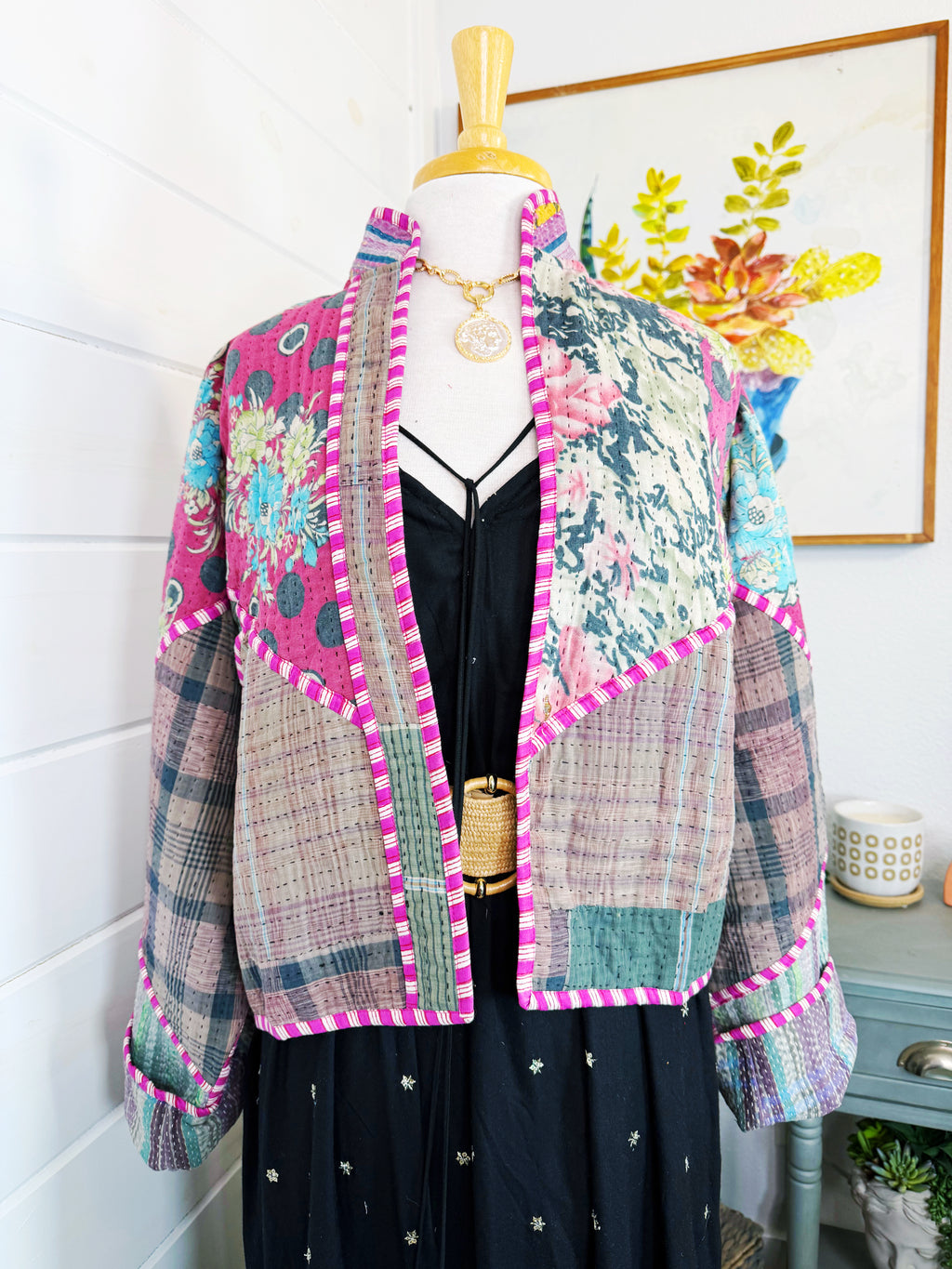 Patchwork Kantha Jacket – Quilted Reversible Blanket Coat