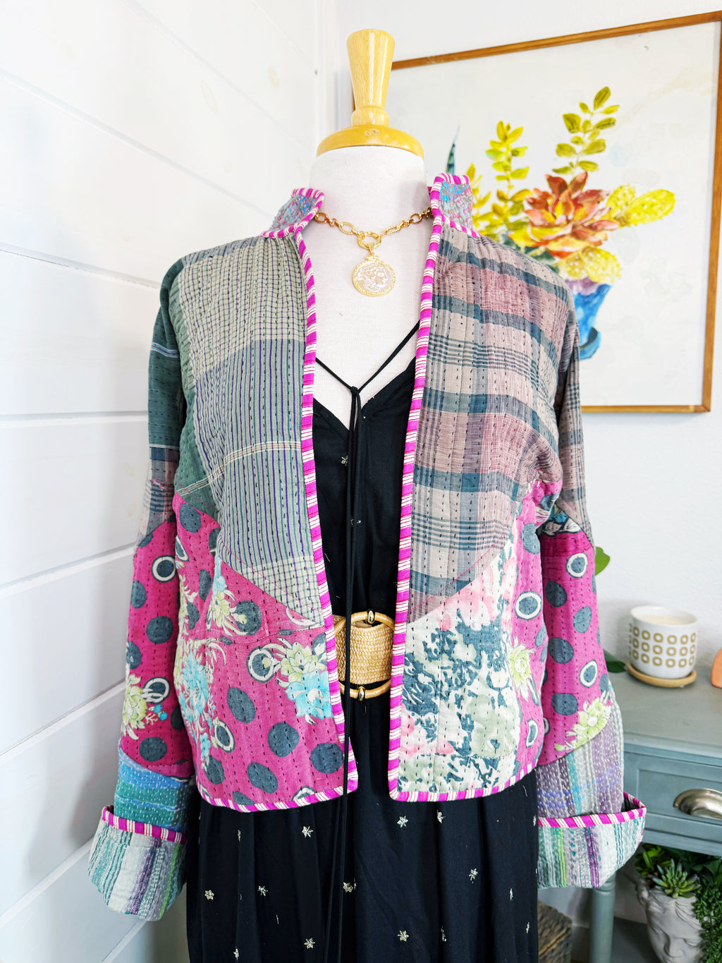 Patchwork Kantha Jacket – Quilted Reversible Blanket Coat