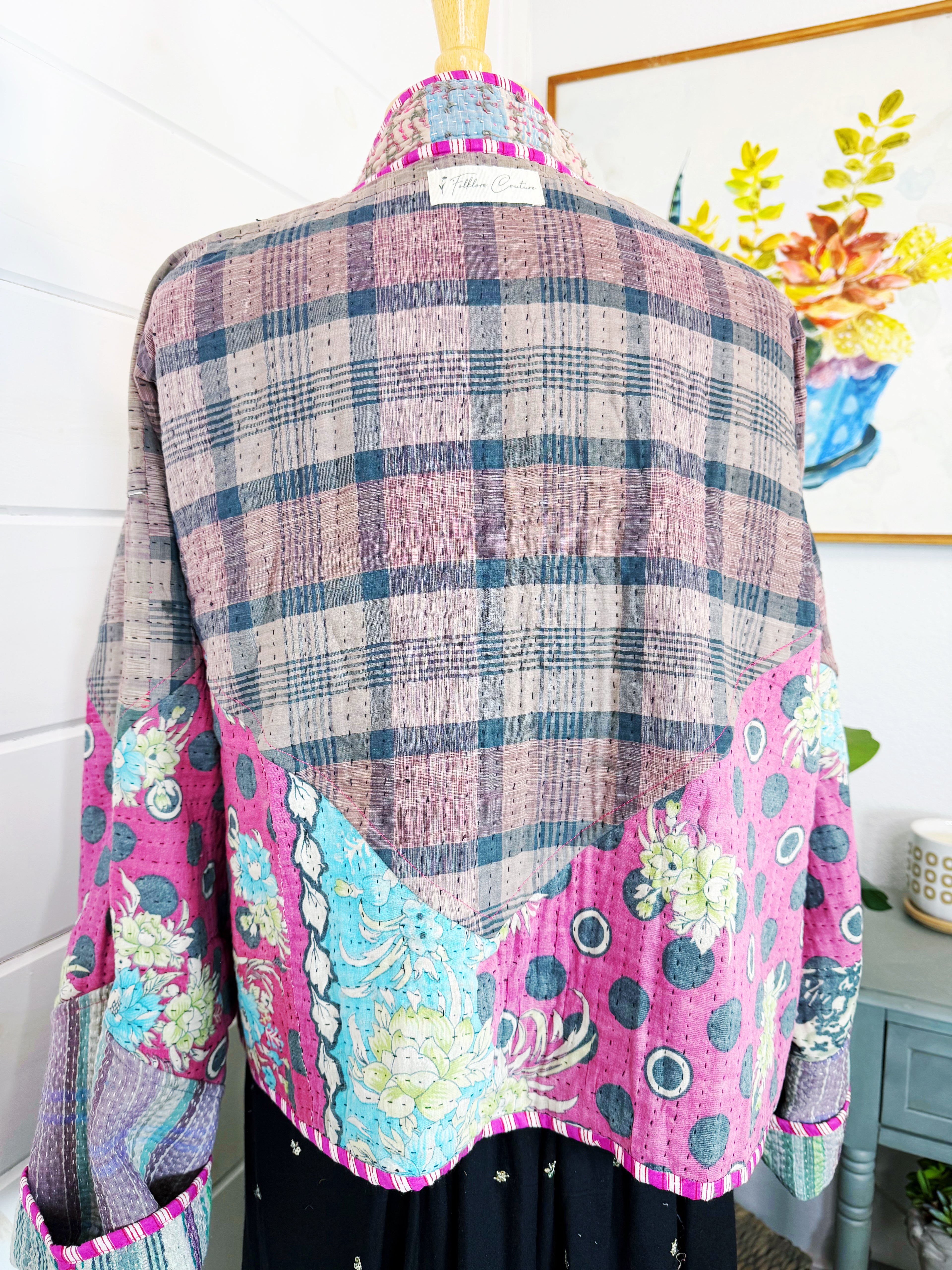 Patchwork Kantha Jacket – Quilted Reversible Blanket Coat