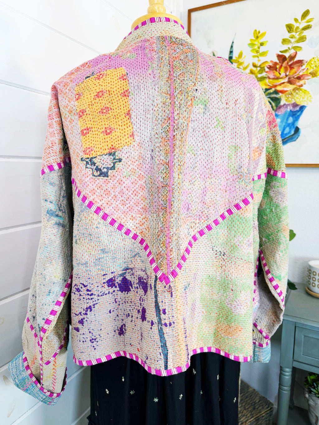 Patchwork Kantha Jacket – Quilted Reversible Blanket Coat
