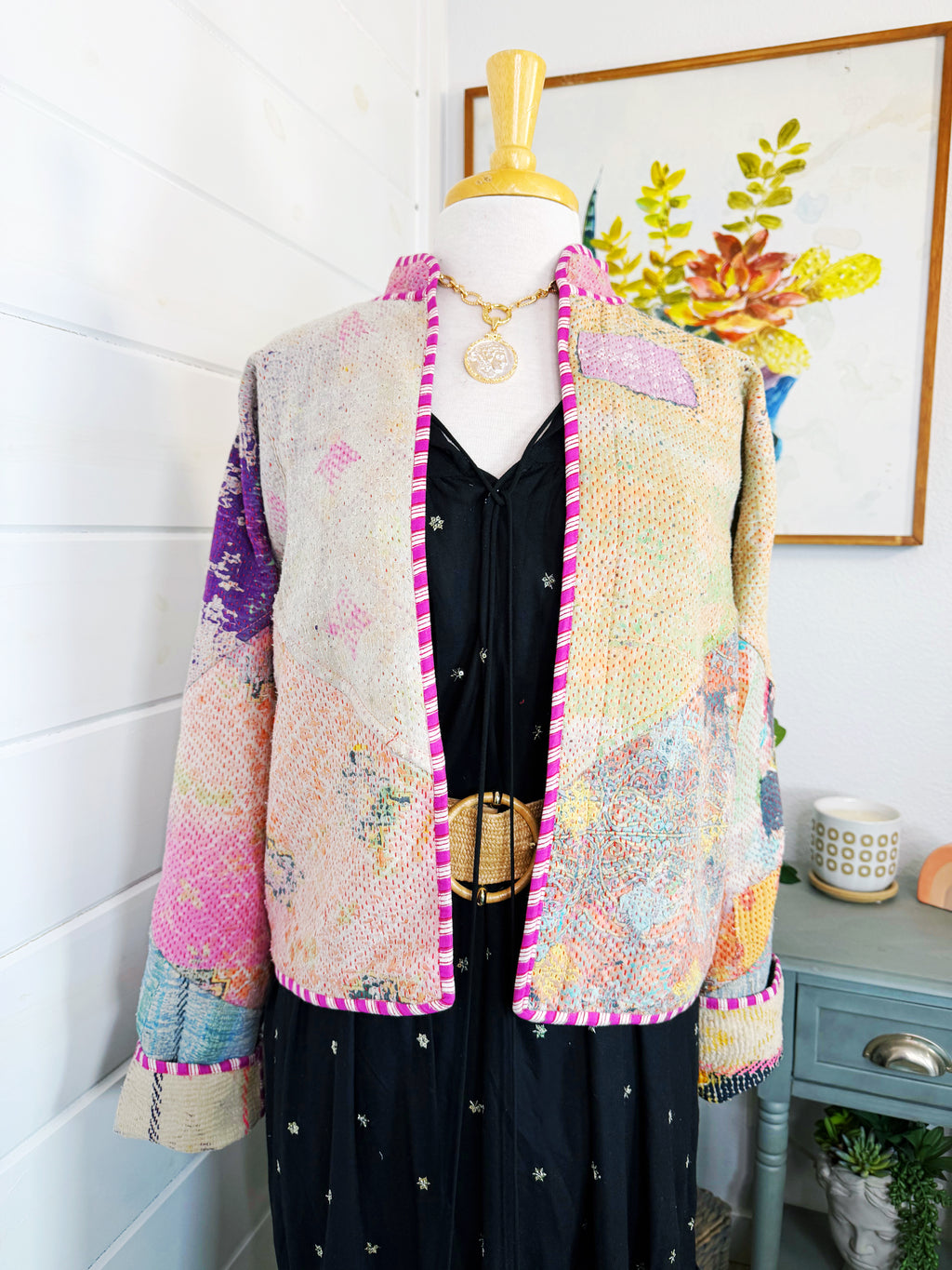 Patchwork Kantha Jacket – Quilted Reversible Blanket Coat