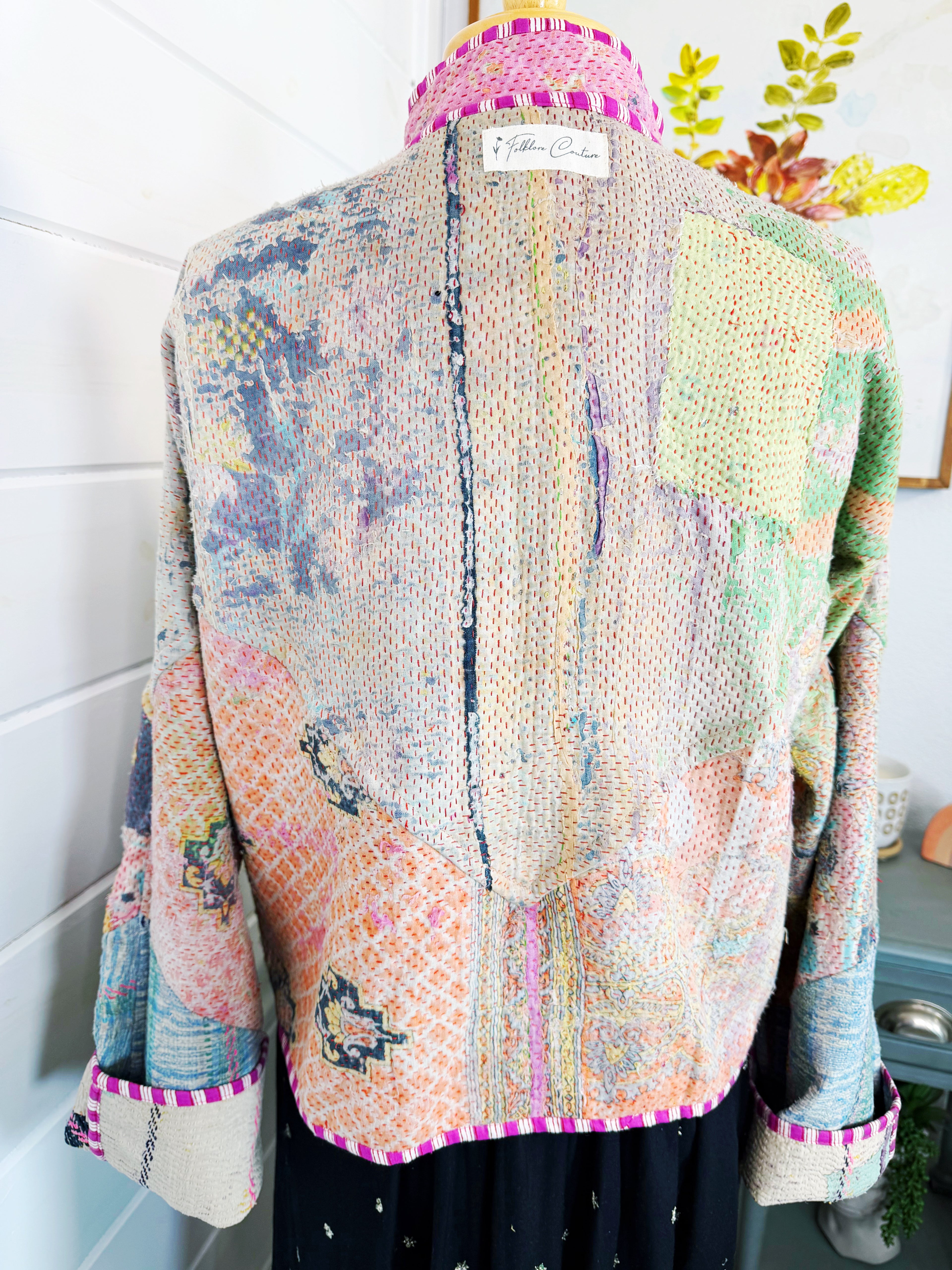 Patchwork Kantha Jacket – Quilted Reversible Blanket Coat