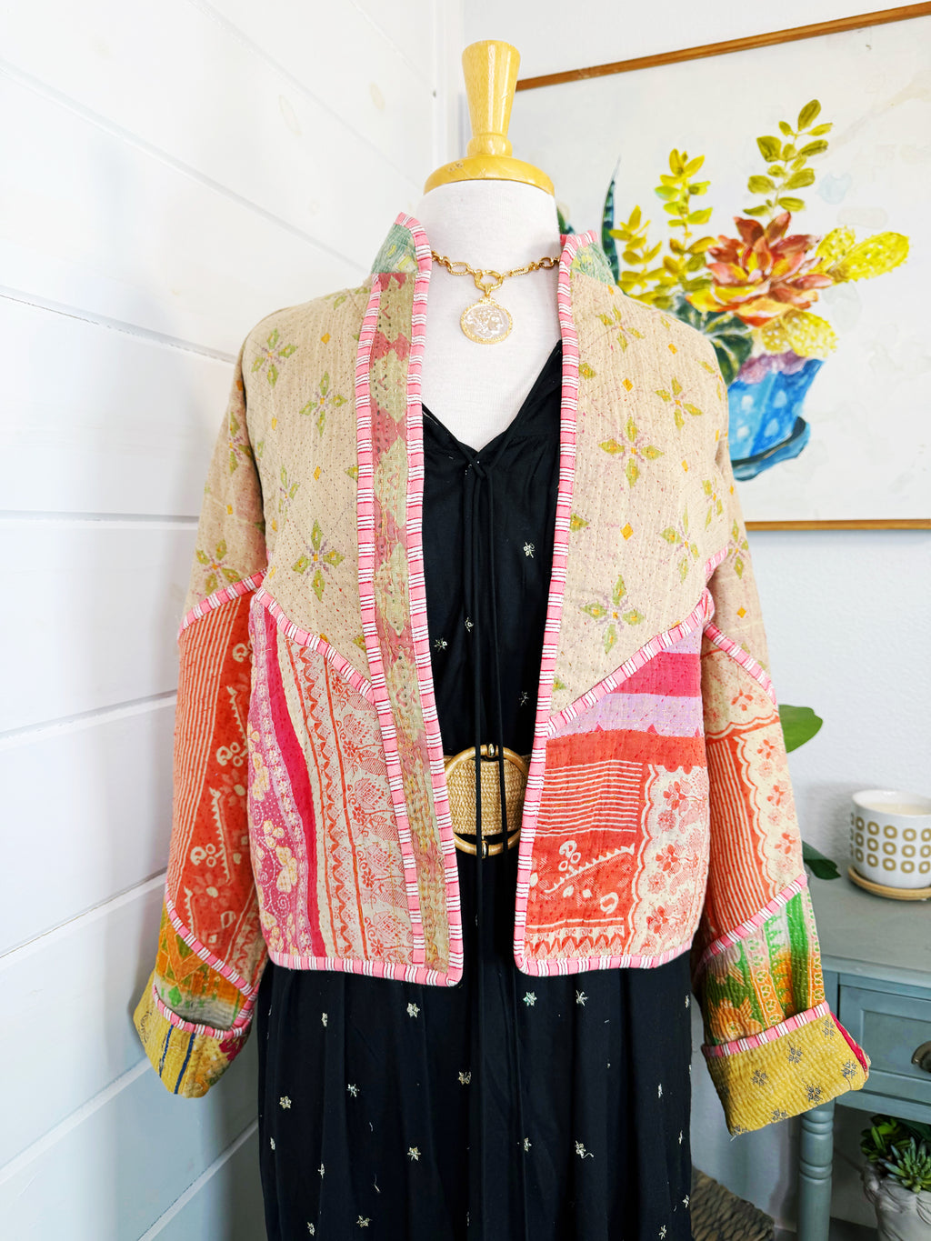 Patchwork Kantha Jacket – Quilted Reversible Blanket Coat