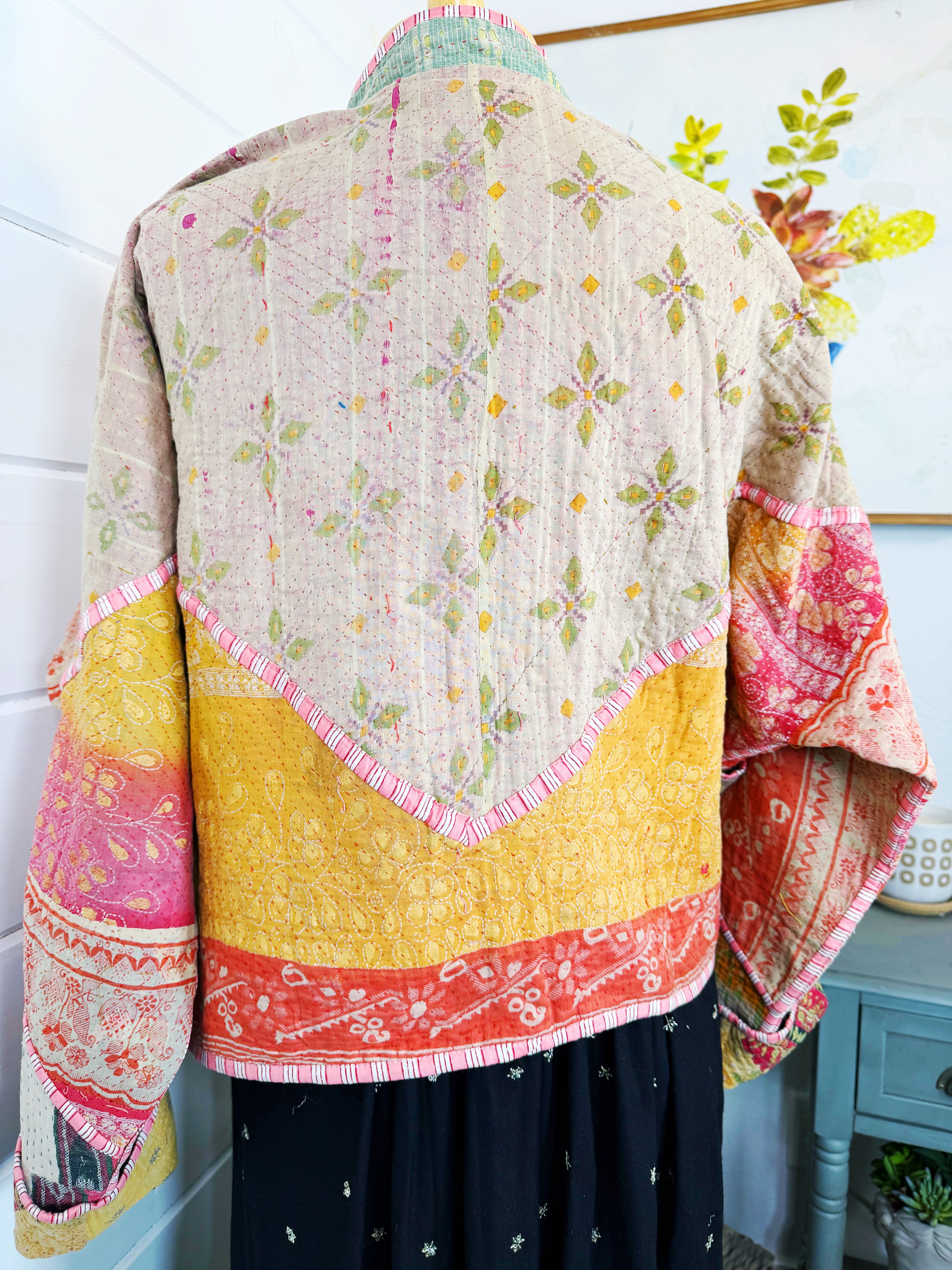 Patchwork Kantha Jacket – Quilted Reversible Blanket Coat