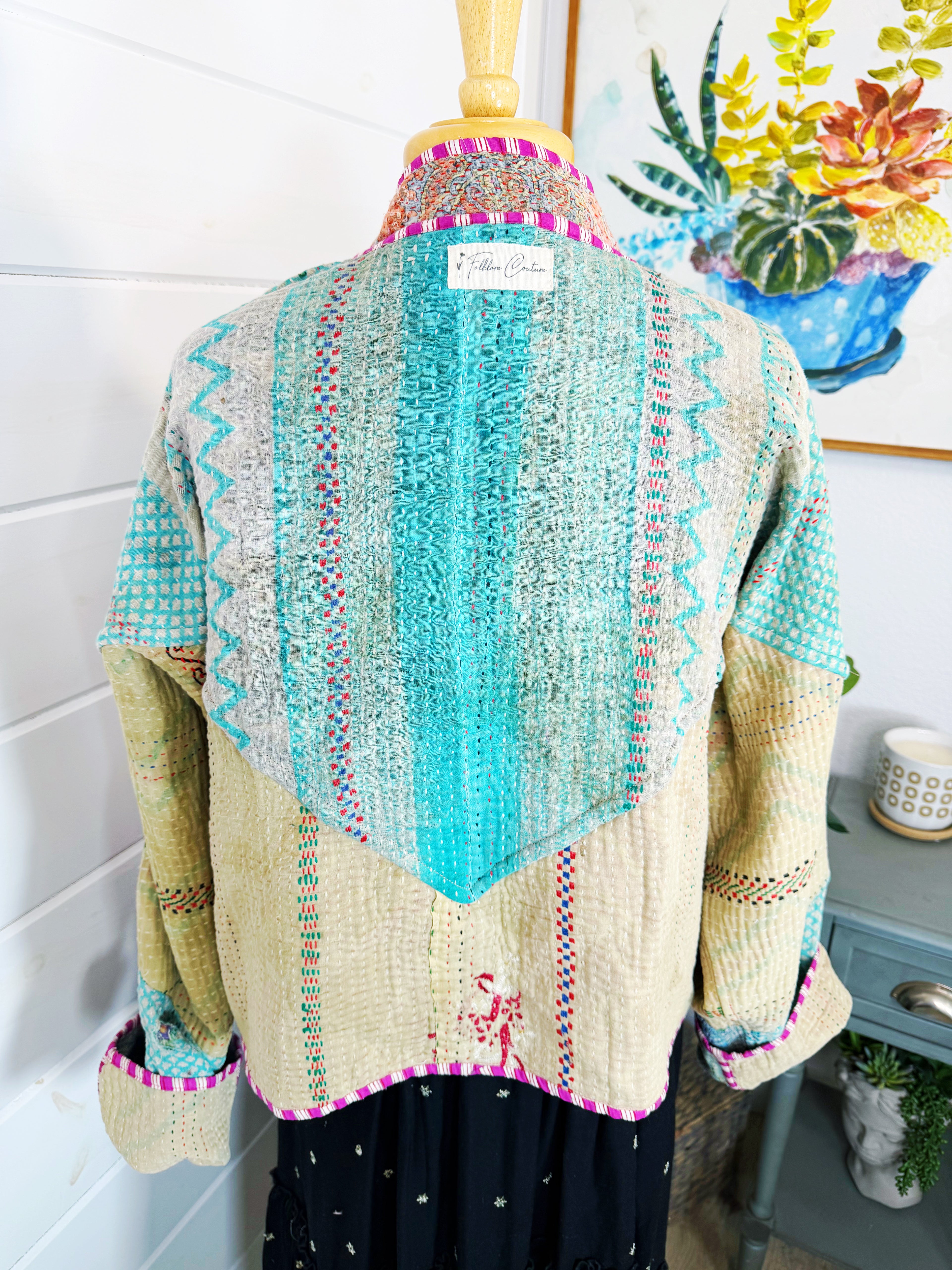 Patchwork Kantha Jacket – Quilted Reversible Blanket Coat
