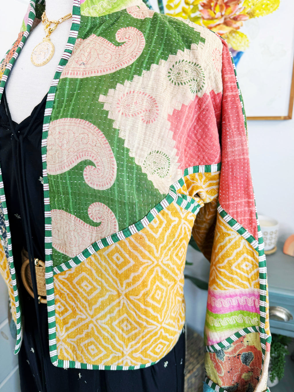 Patchwork Kantha Jacket – Quilted Reversible Blanket Coat