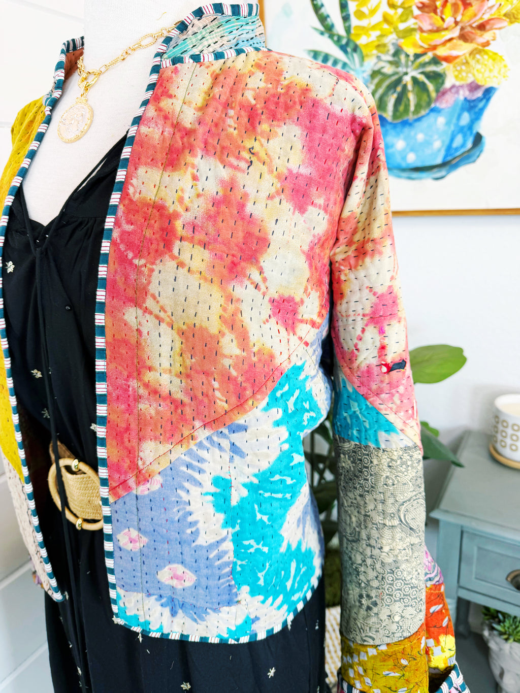 Patchwork Kantha Jacket – Quilted Reversible Blanket Coat