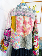 Patchwork Kantha Jacket – Quilted Reversible Blanket Coat