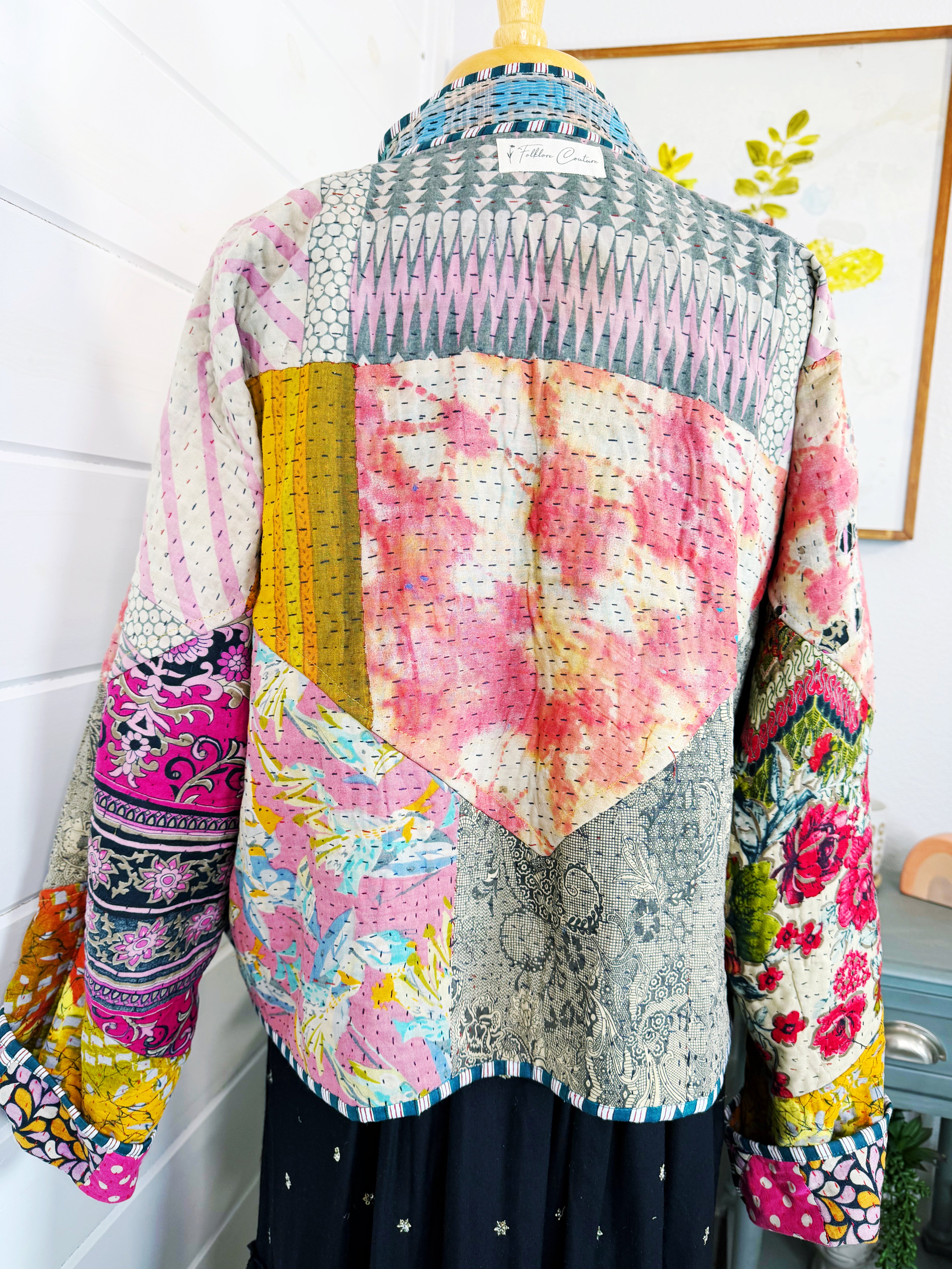 Patchwork Kantha Jacket – Quilted Reversible Blanket Coat