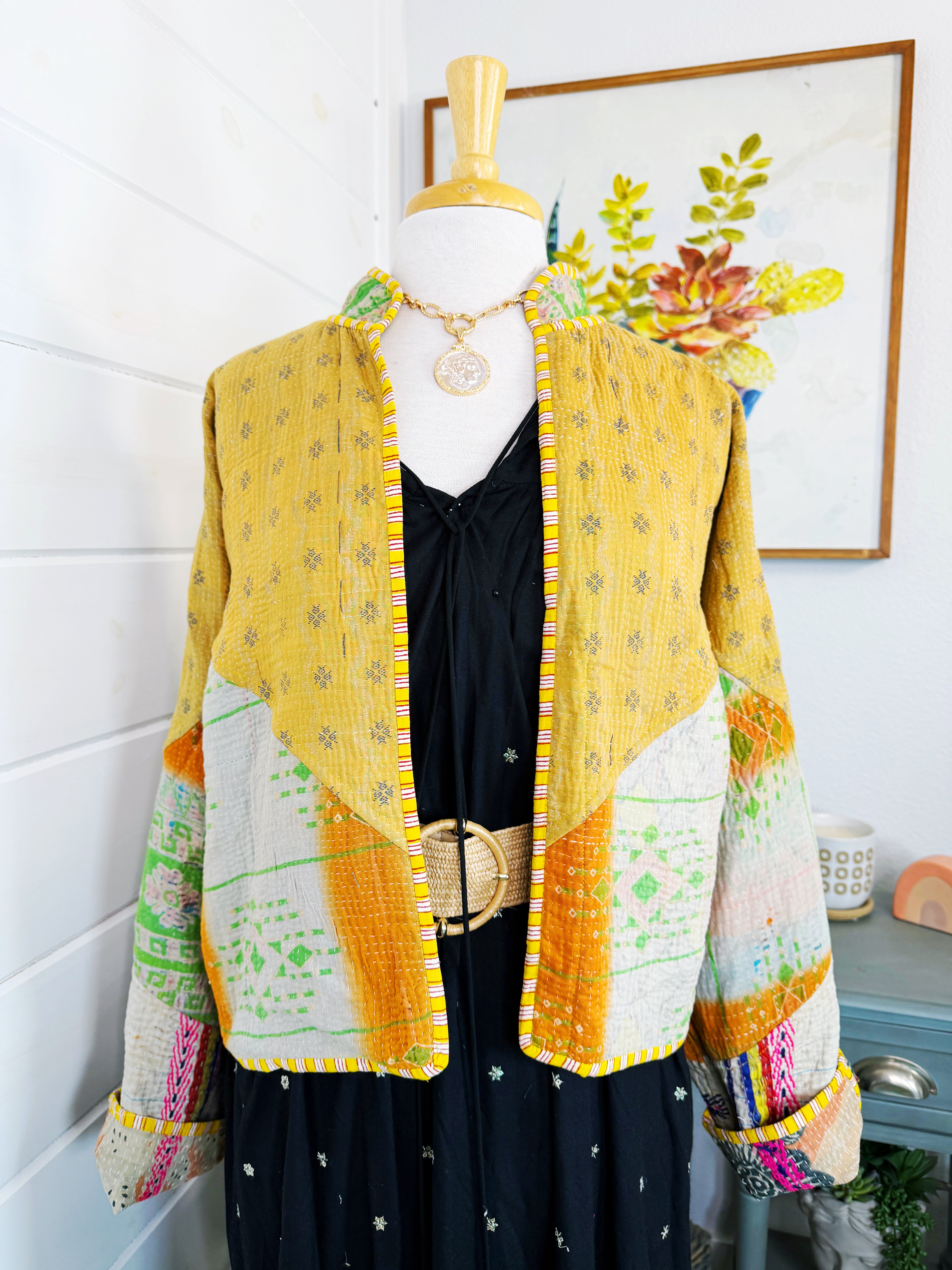 Patchwork Kantha Jacket – Quilted Reversible Blanket Coat