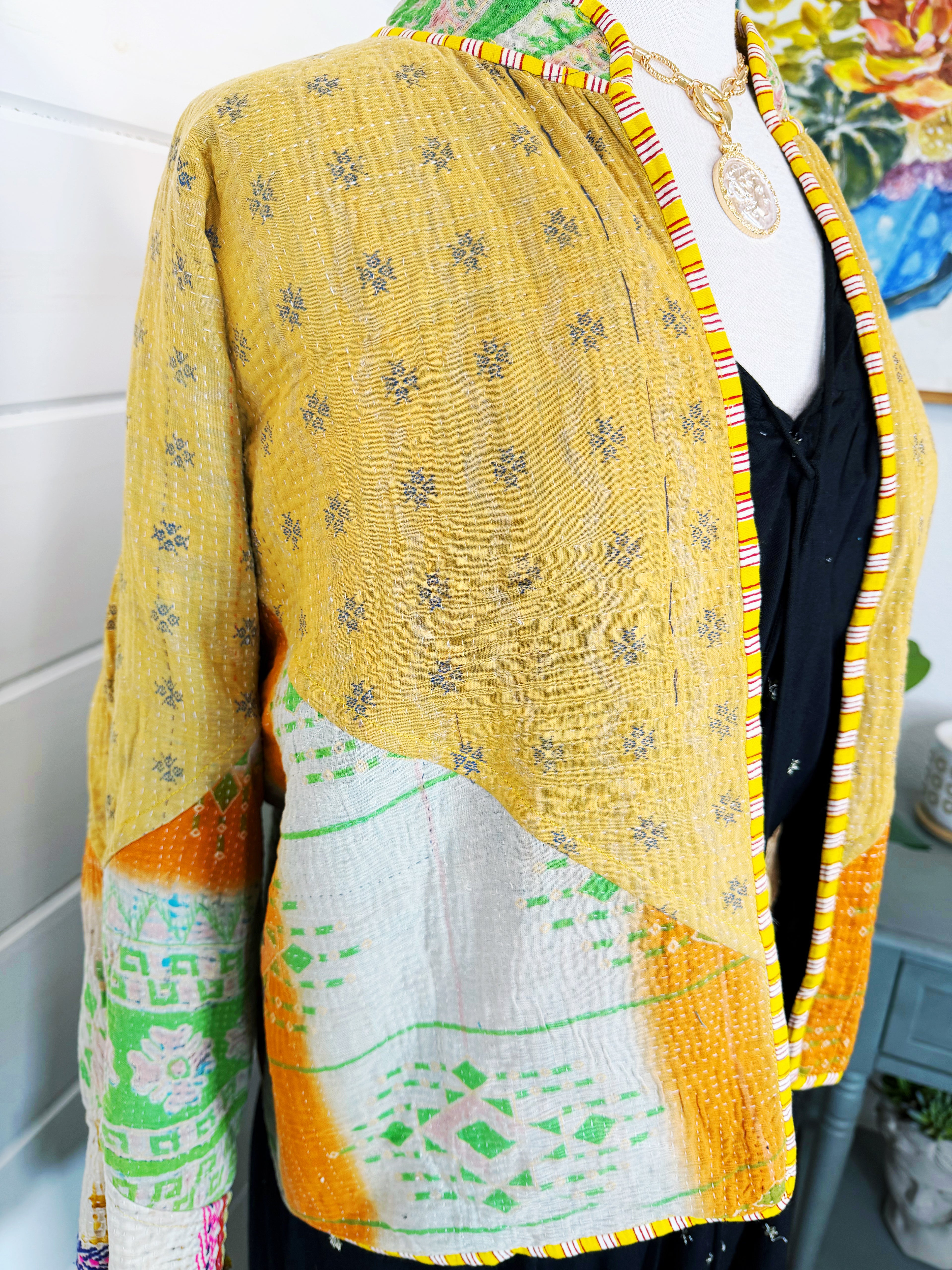 Patchwork Kantha Jacket – Quilted Reversible Blanket Coat