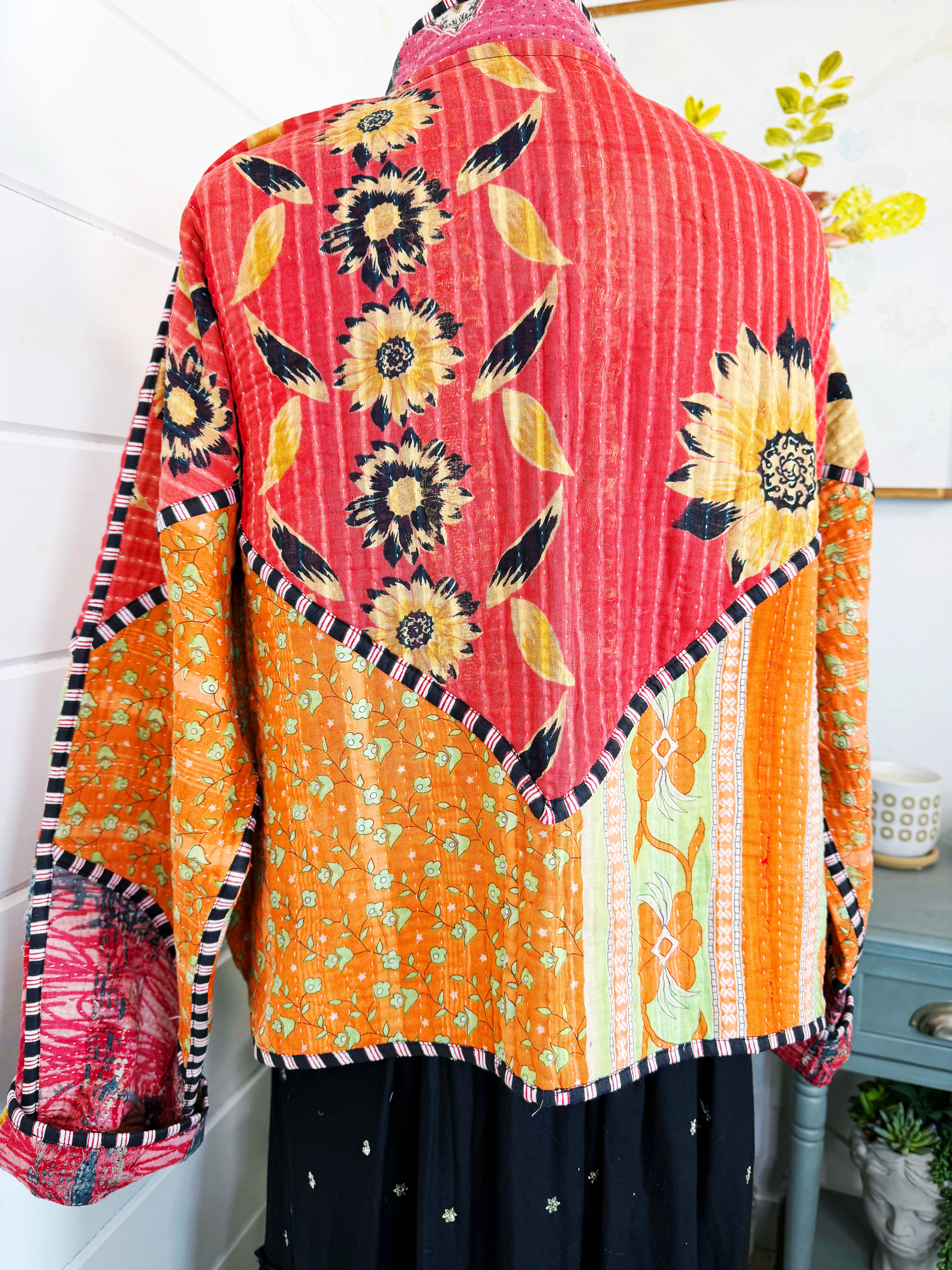 Patchwork Kantha Jacket – Quilted Reversible Blanket Coat