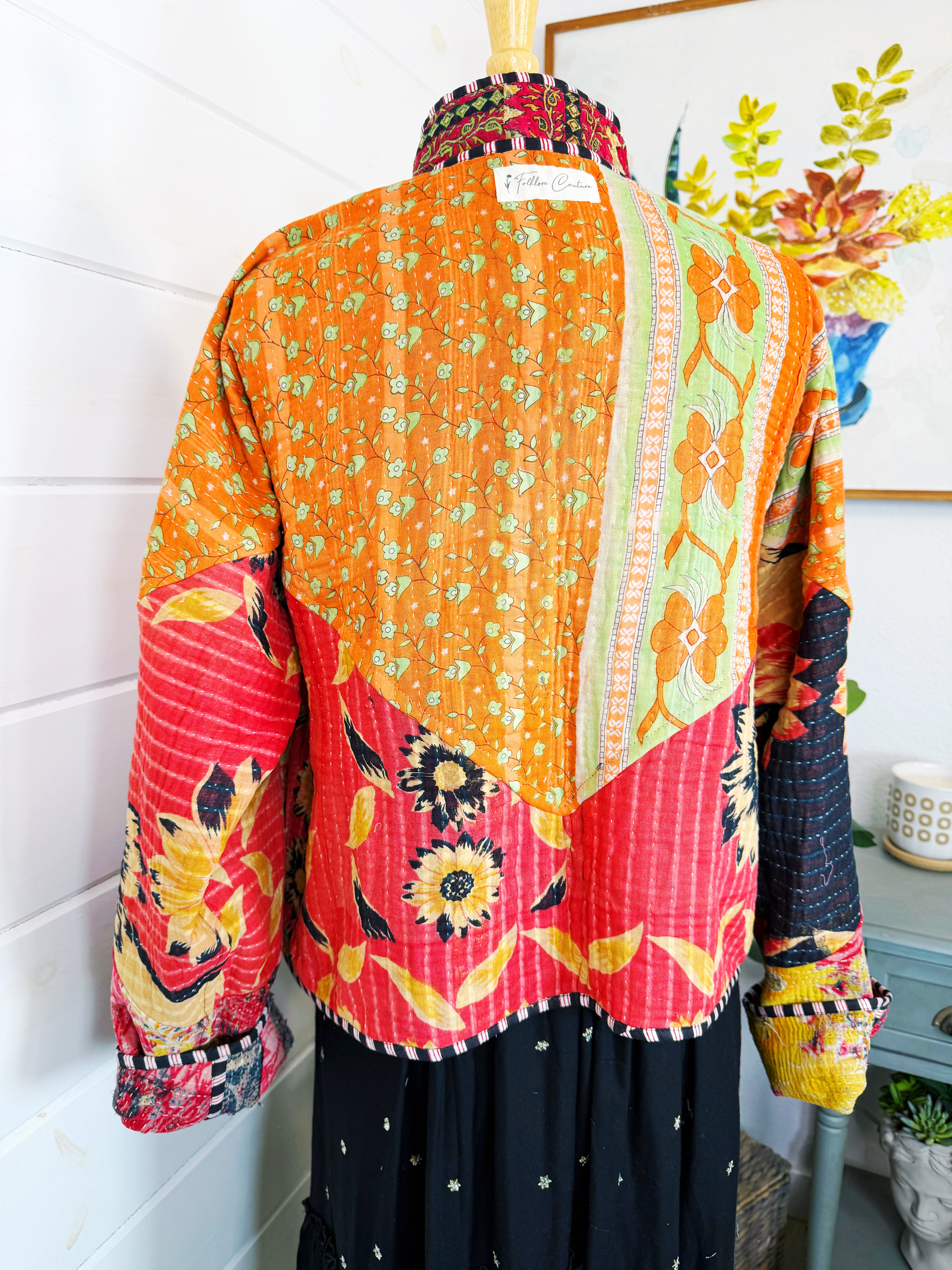 Patchwork Kantha Jacket – Quilted Reversible Blanket Coat