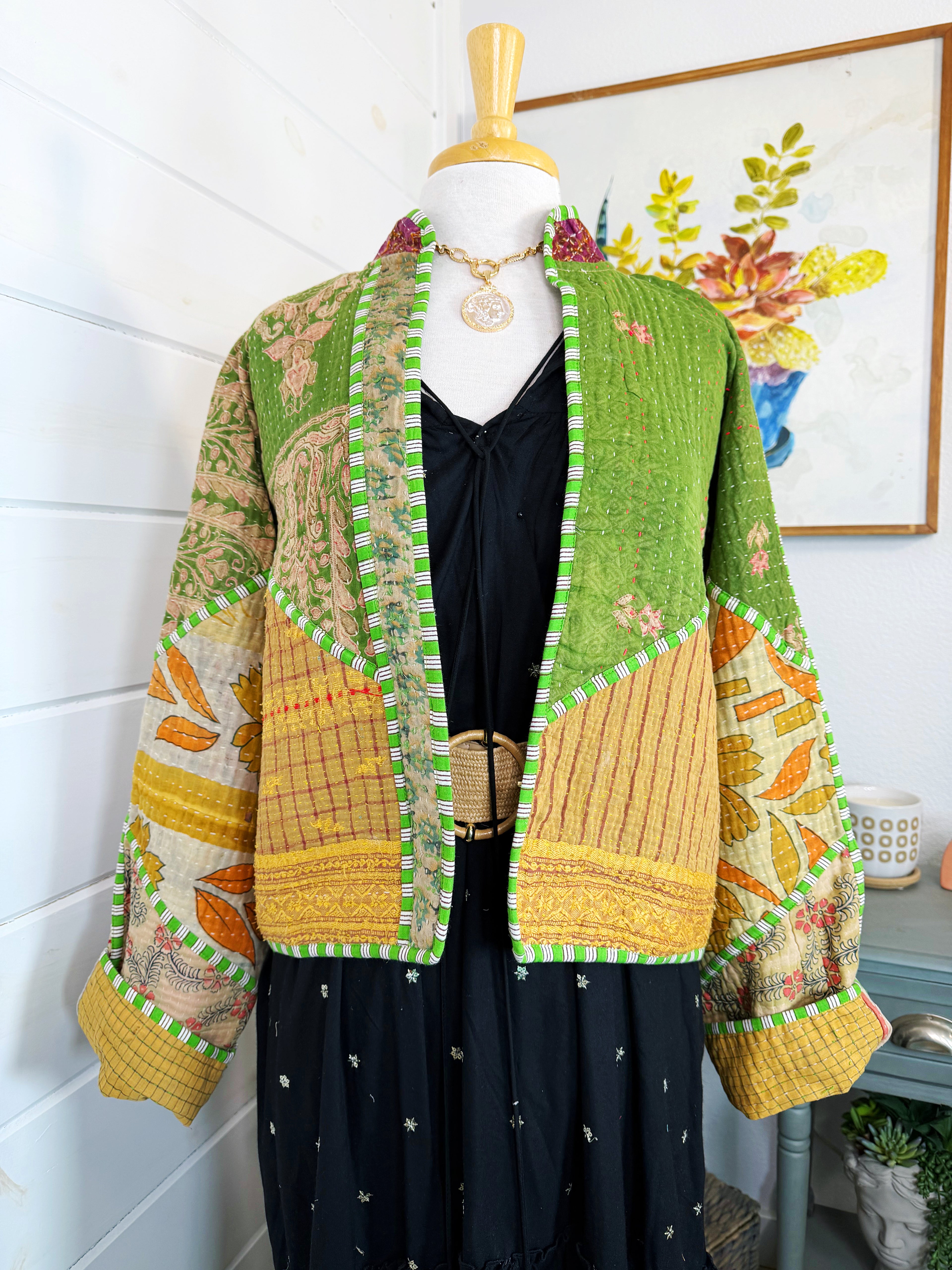 Patchwork Kantha Jacket – Quilted Reversible Blanket Coat