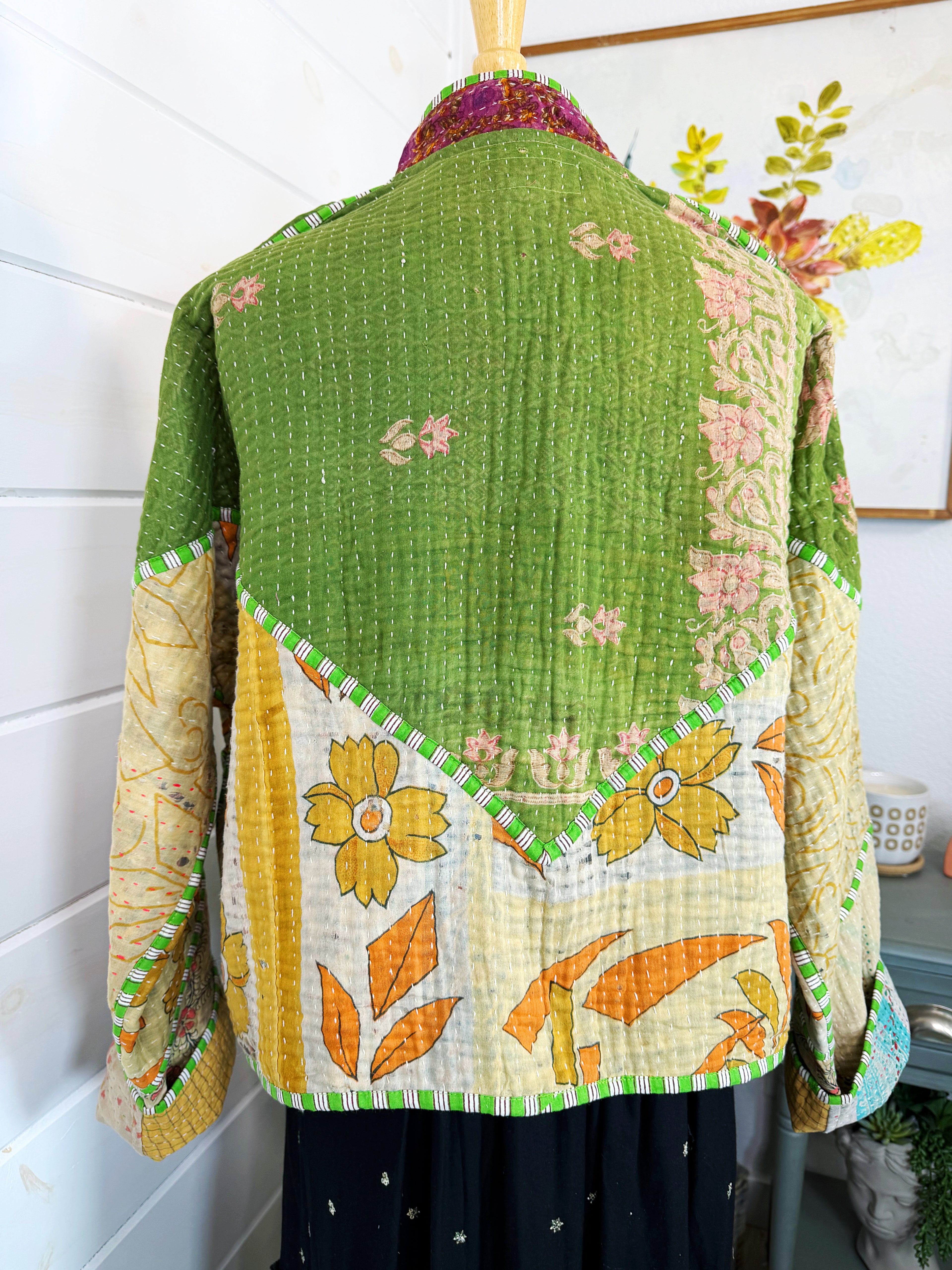 Patchwork Kantha Jacket – Quilted Reversible Blanket Coat