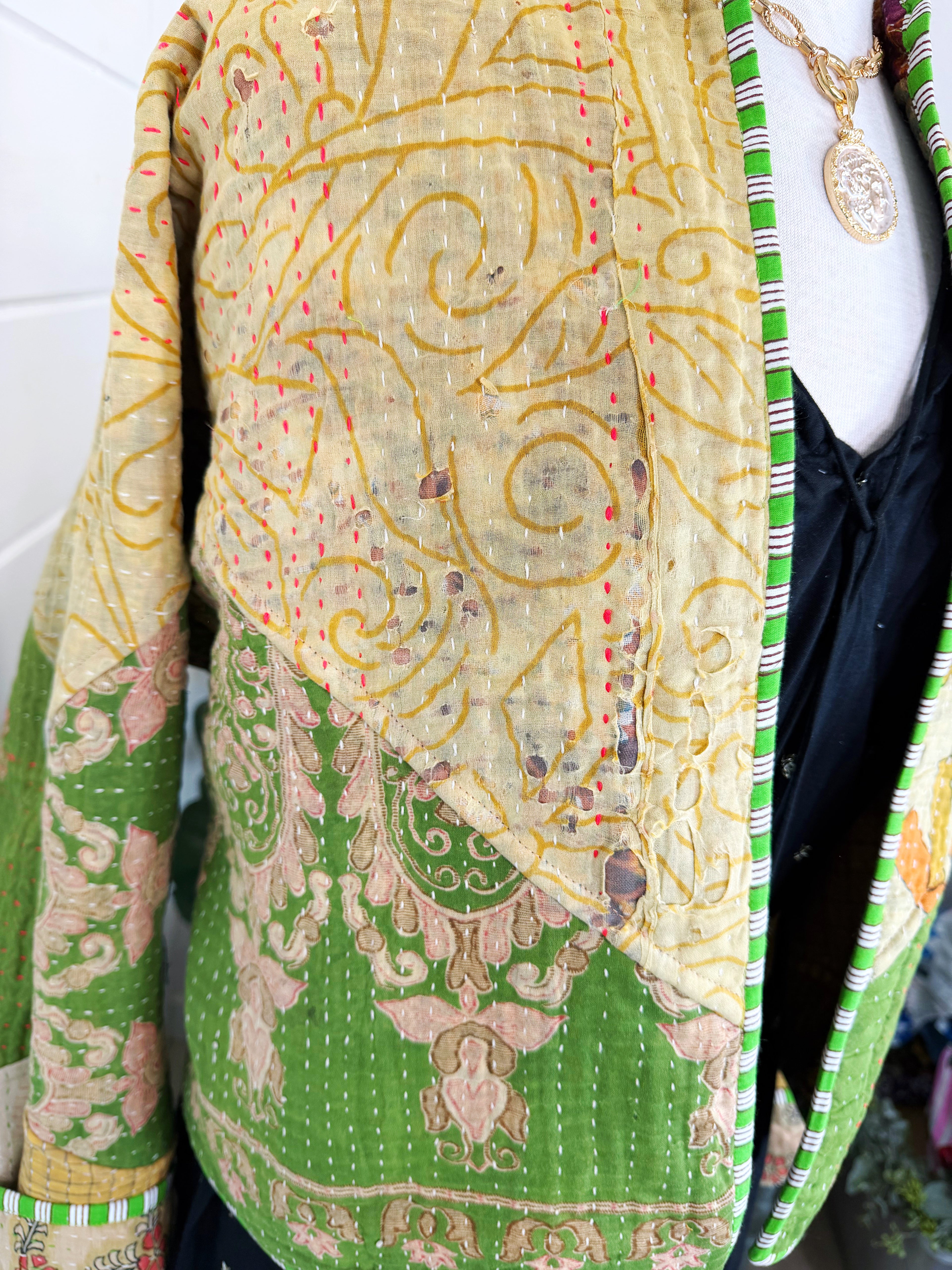 Patchwork Kantha Jacket – Quilted Reversible Blanket Coat