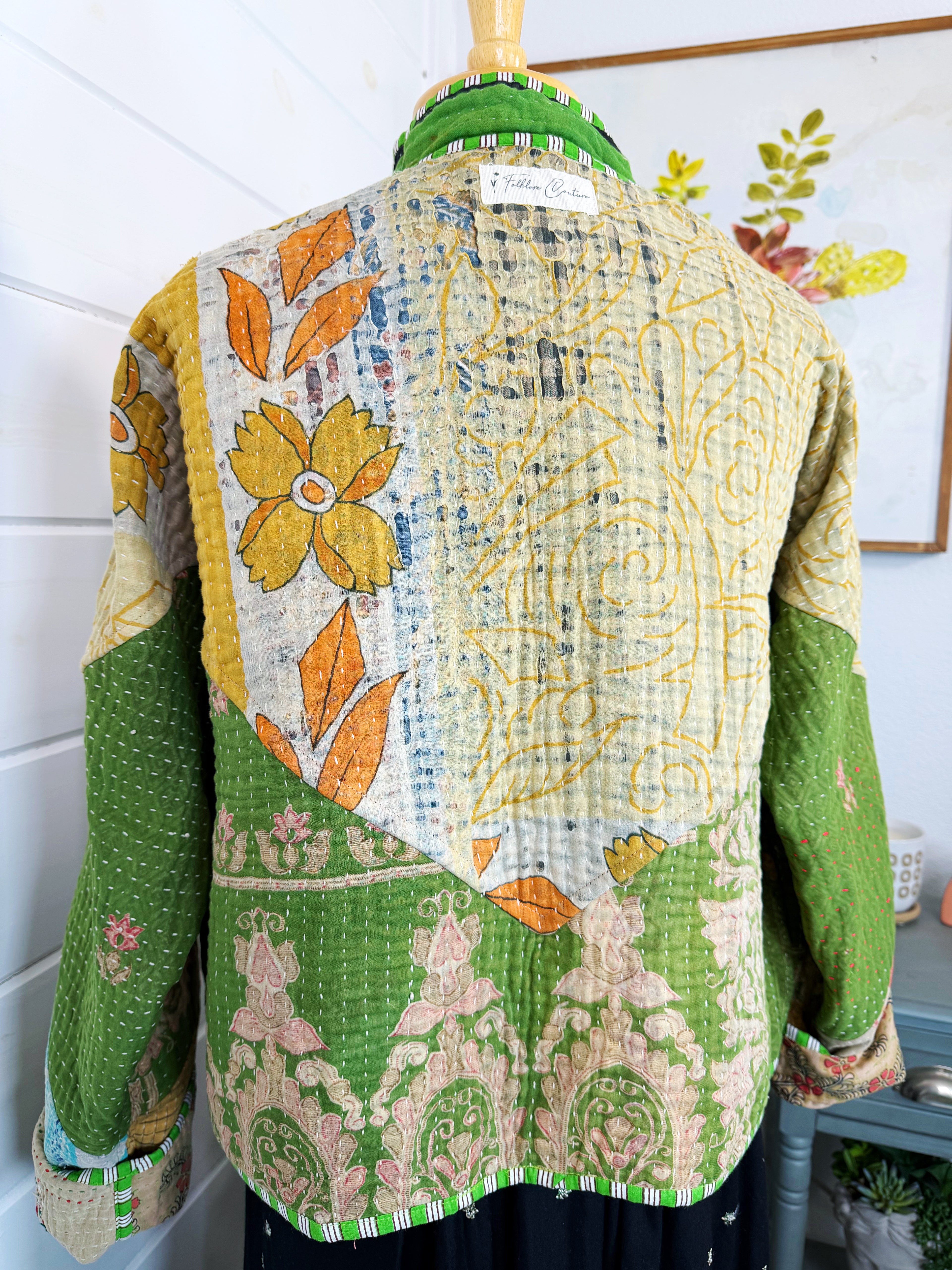 Patchwork Kantha Jacket – Quilted Reversible Blanket Coat