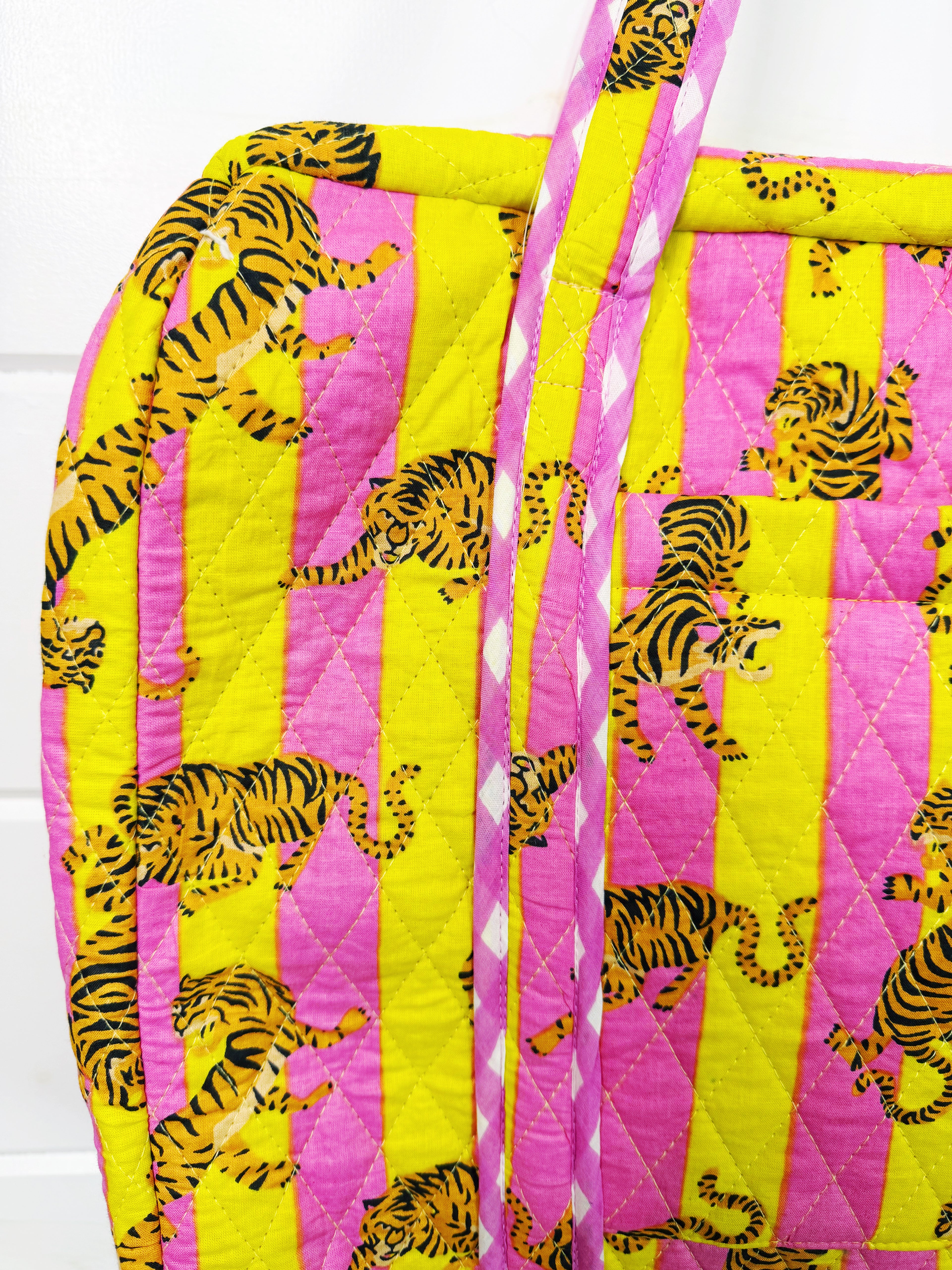 Quilted Overnight Weekender Bag - Lemonade Tiger Print