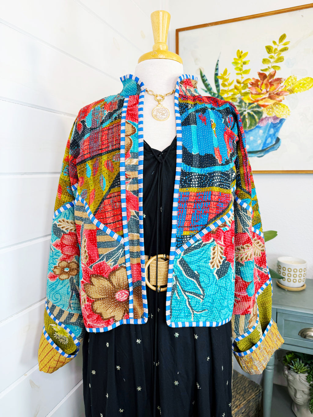 Patchwork Kantha Jacket – Quilted Reversible Blanket Coat