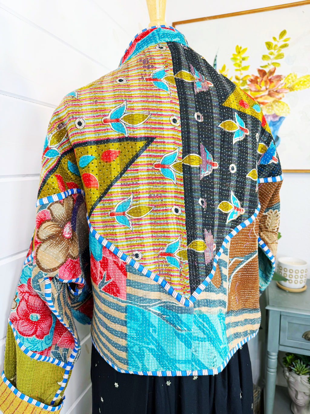 Patchwork Kantha Jacket – Quilted Reversible Blanket Coat