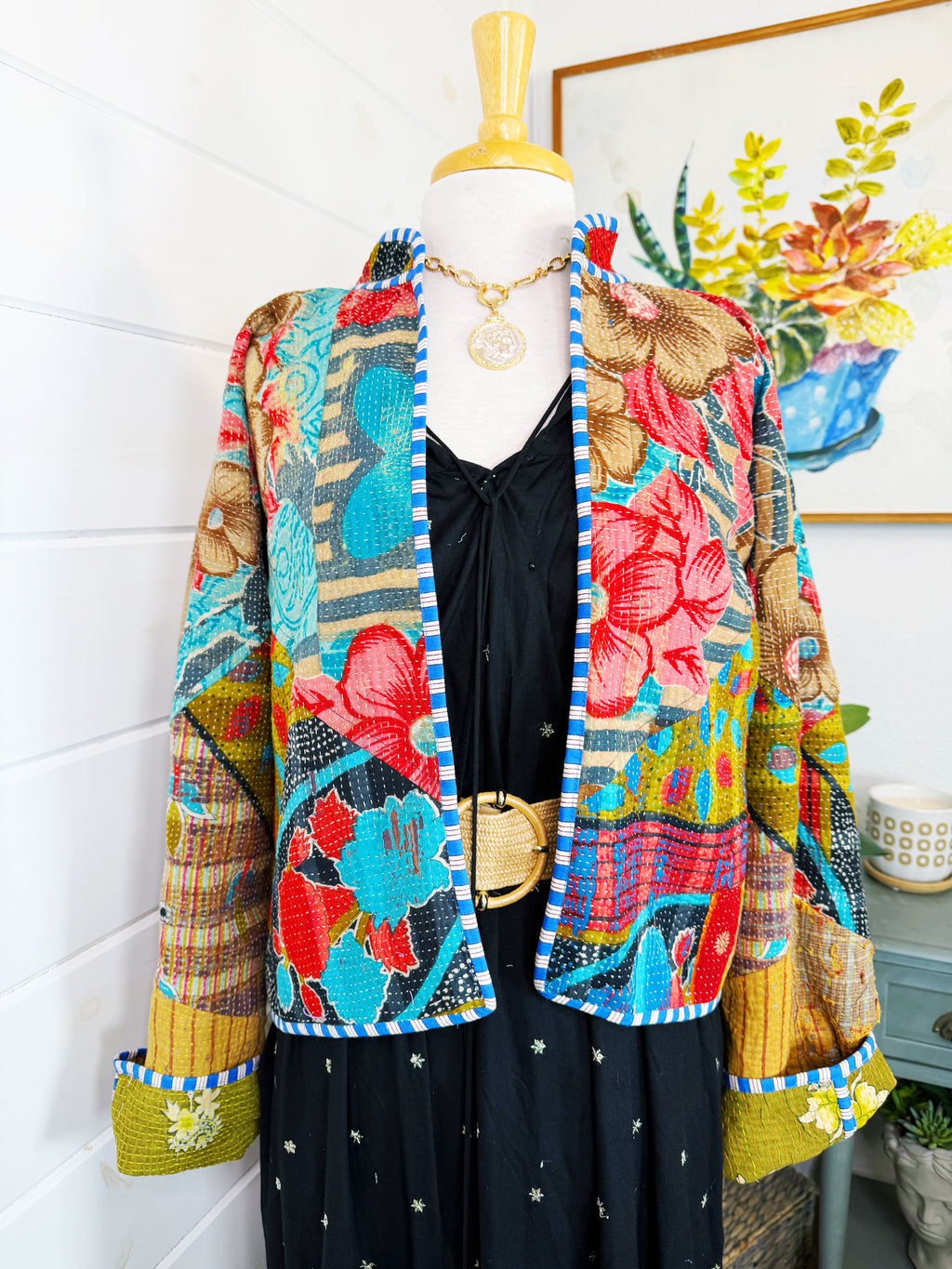 Patchwork Kantha Jacket – Quilted Reversible Blanket Coat