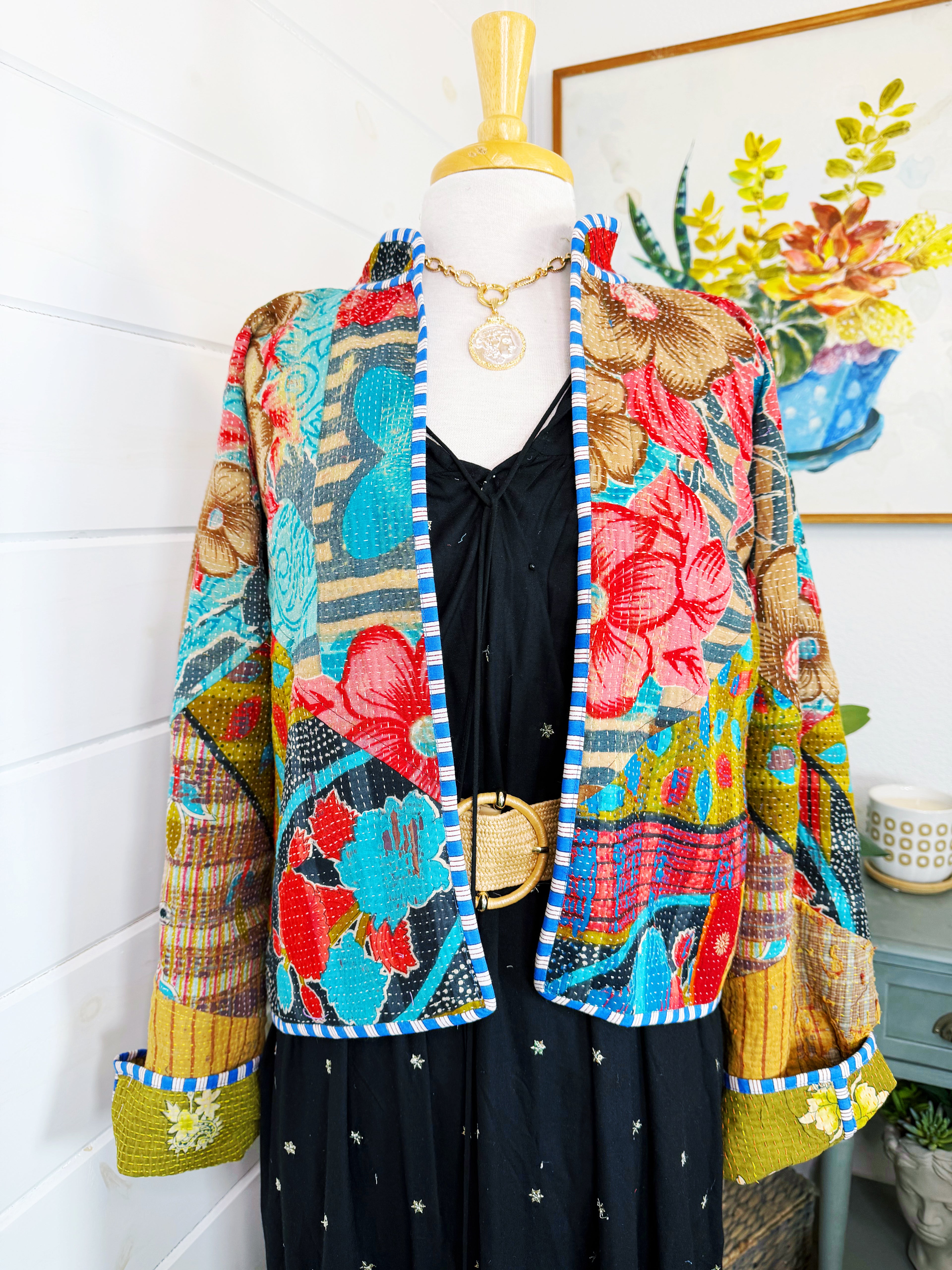 Patchwork Kantha Jacket – Quilted Reversible Blanket Coat