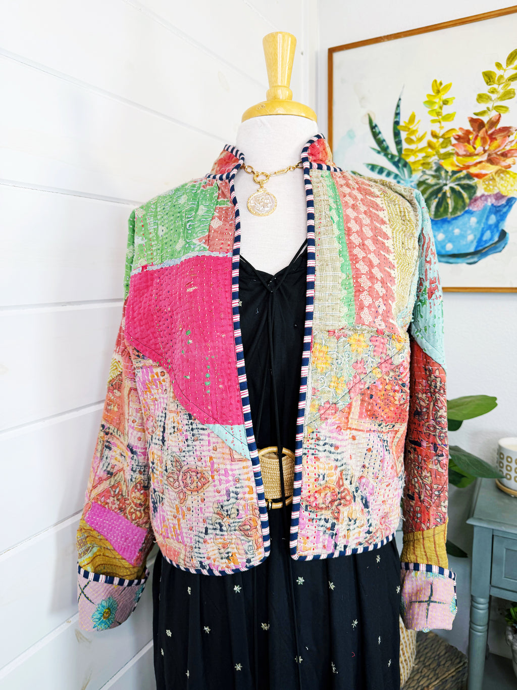 Patchwork Kantha Jacket – Quilted Reversible Blanket Coat