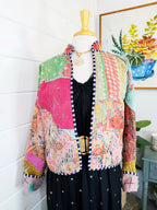 Patchwork Kantha Jacket – Quilted Reversible Blanket Coat