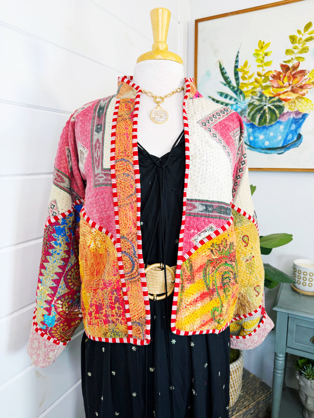 Patchwork Kantha Jacket – Quilted Reversible Blanket Coat