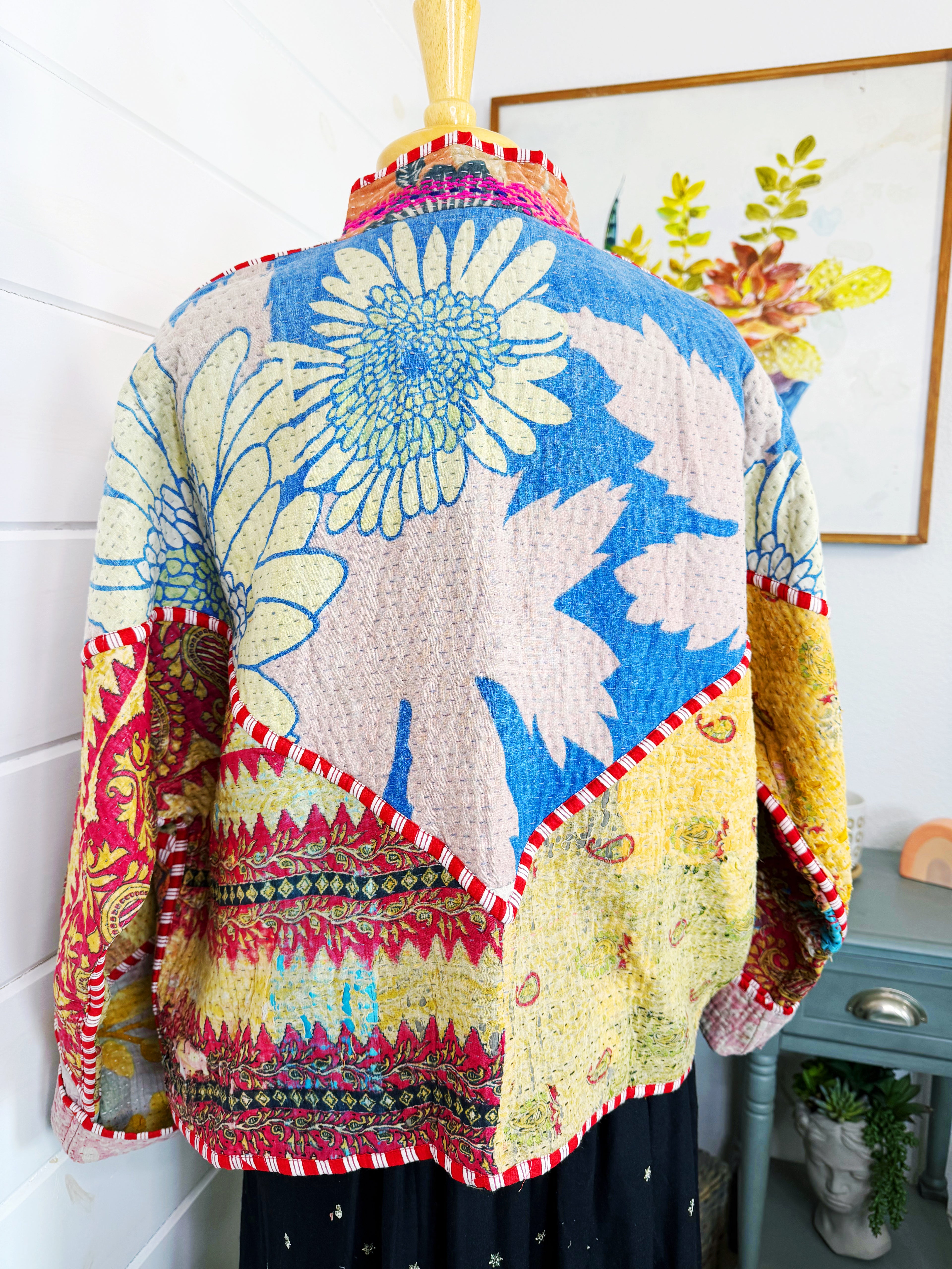 Patchwork Kantha Jacket – Quilted Reversible Blanket Coat