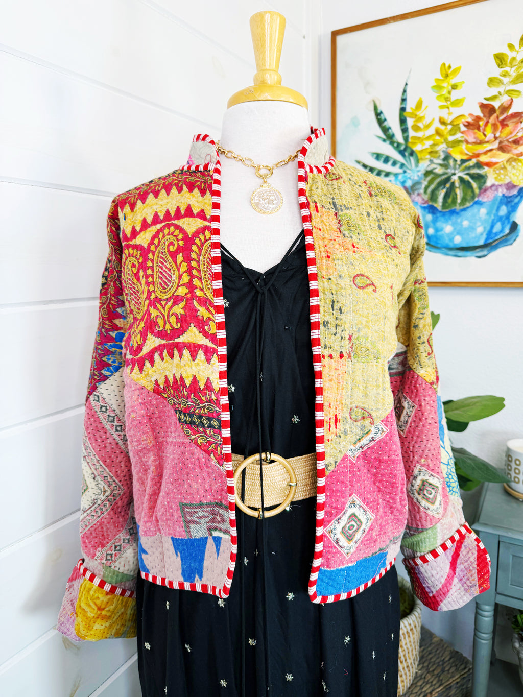 Patchwork Kantha Jacket – Quilted Reversible Blanket Coat