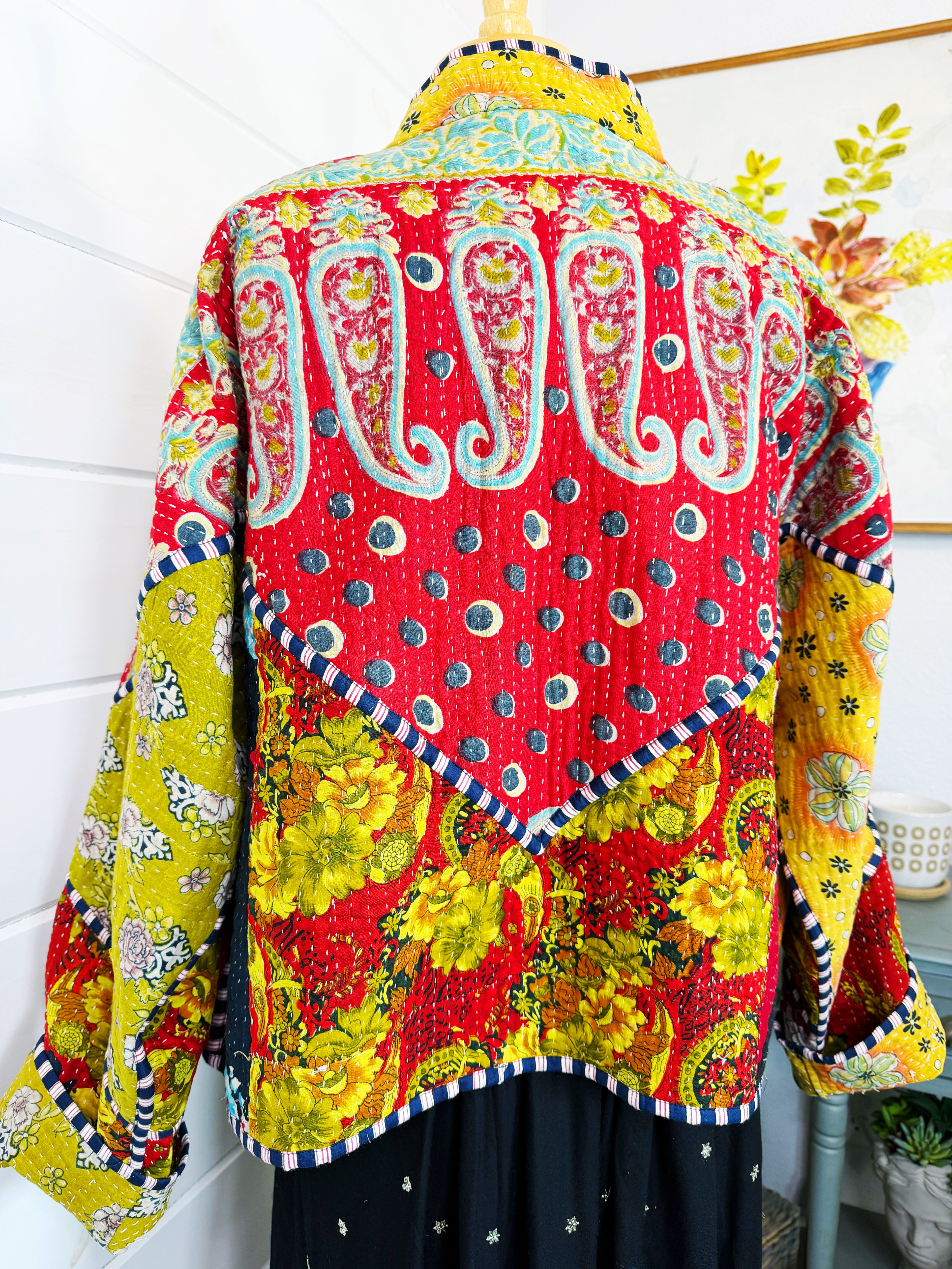 Patchwork Kantha Jacket – Quilted Reversible Blanket Coat