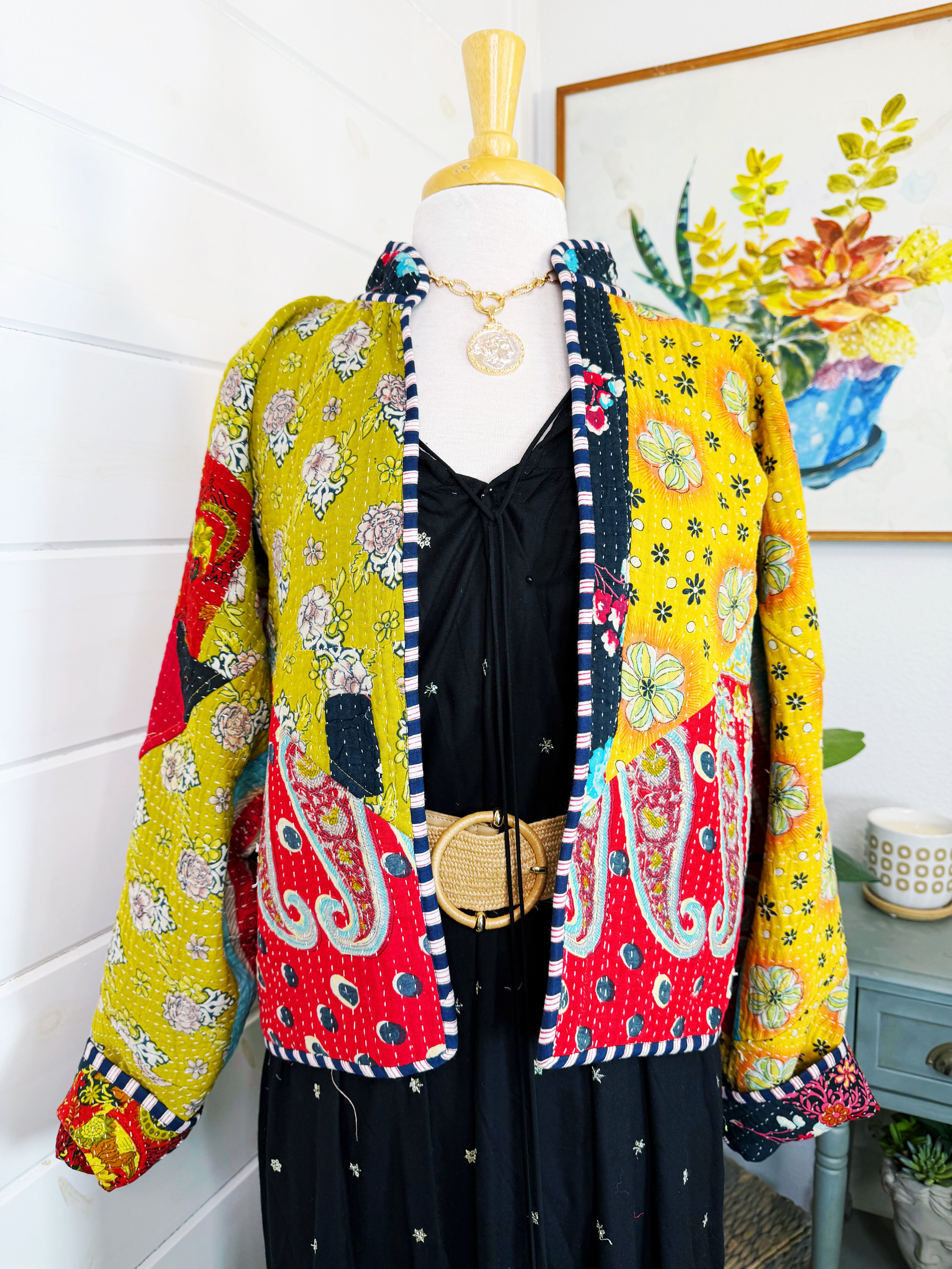 Patchwork Kantha Jacket – Quilted Reversible Blanket Coat
