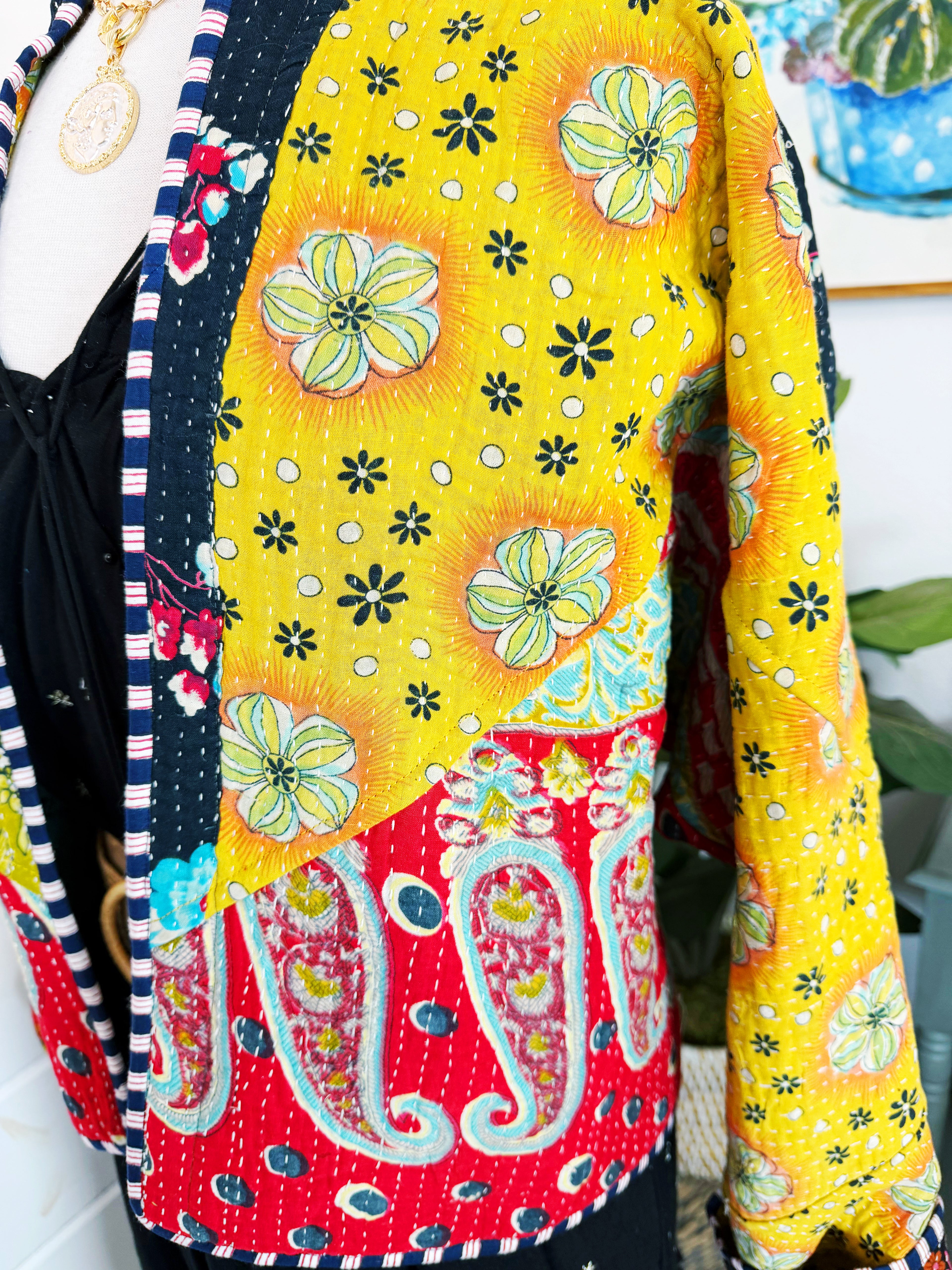 Patchwork Kantha Jacket – Quilted Reversible Blanket Coat