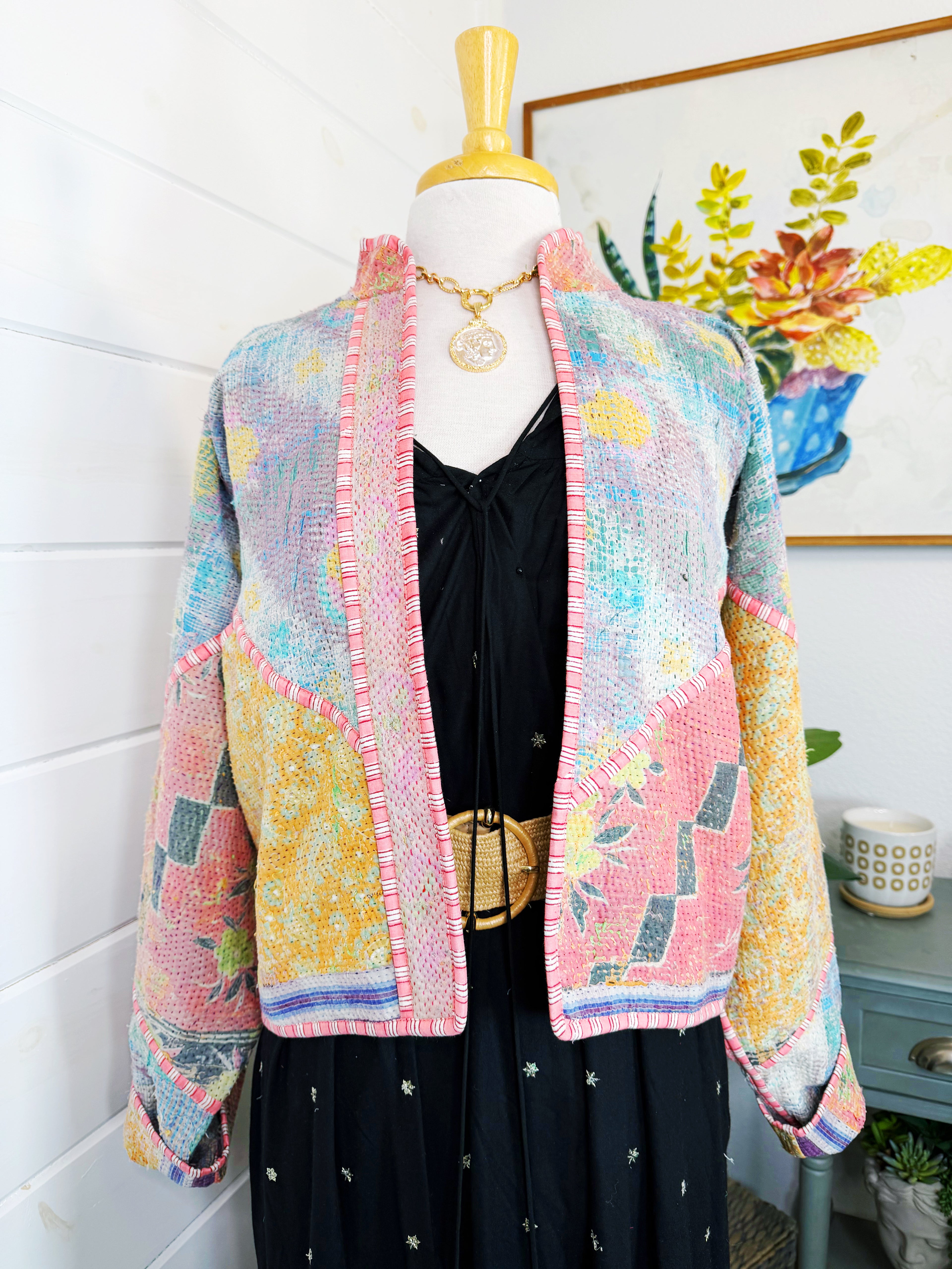 Patchwork Kantha Jacket – Quilted Reversible Blanket Coat