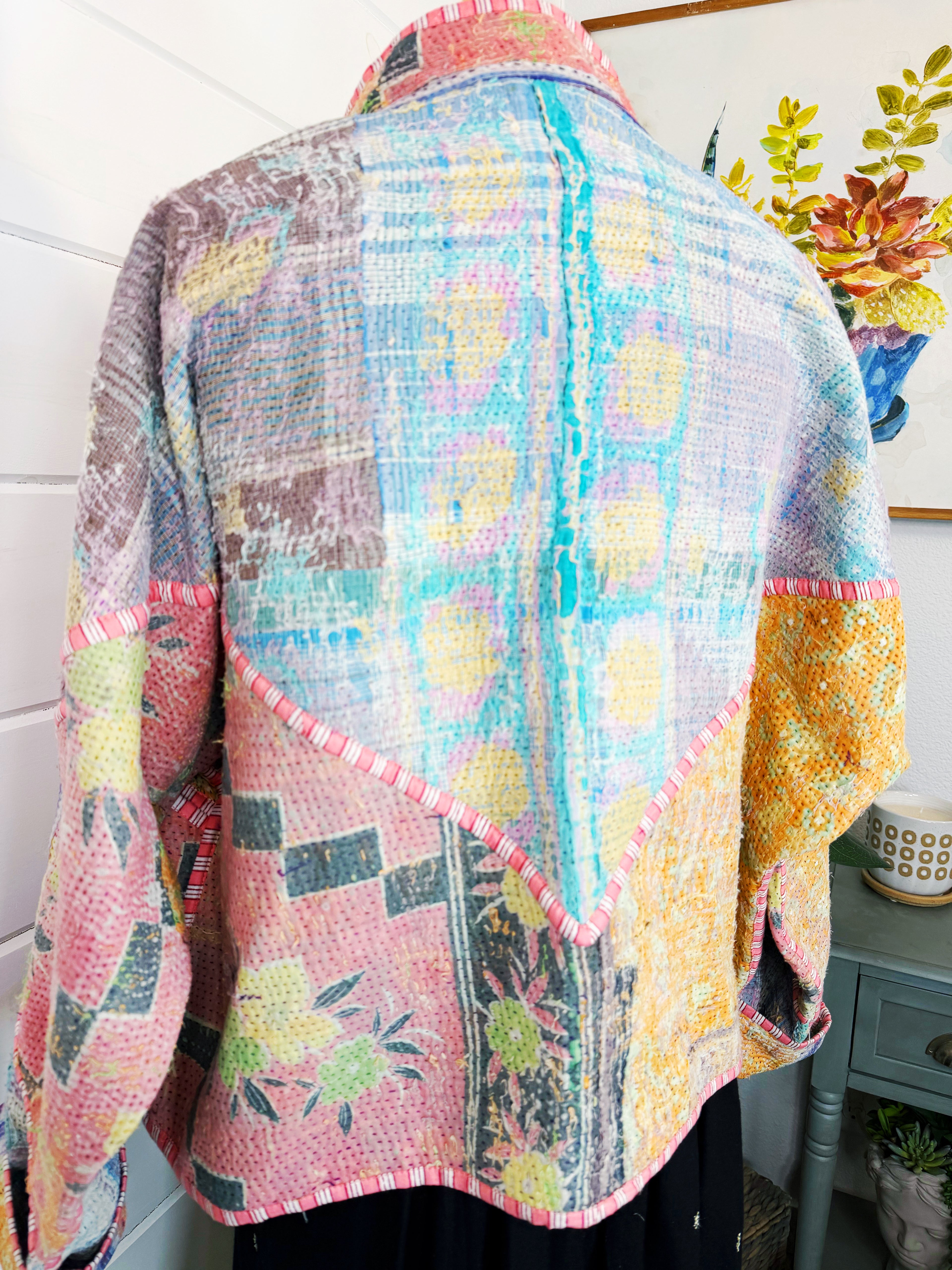 Patchwork Kantha Jacket – Quilted Reversible Blanket Coat