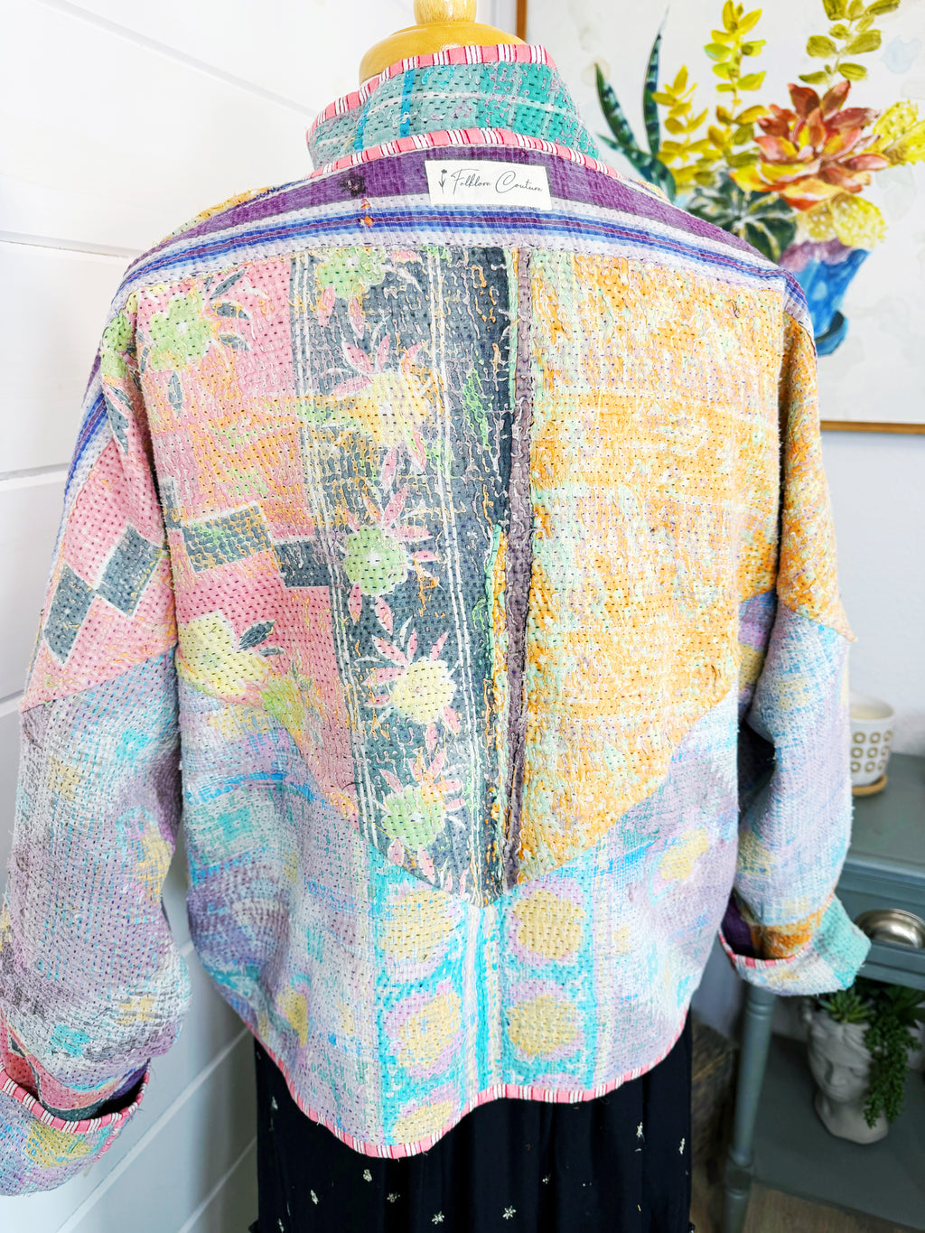 Patchwork Kantha Jacket – Quilted Reversible Blanket Coat