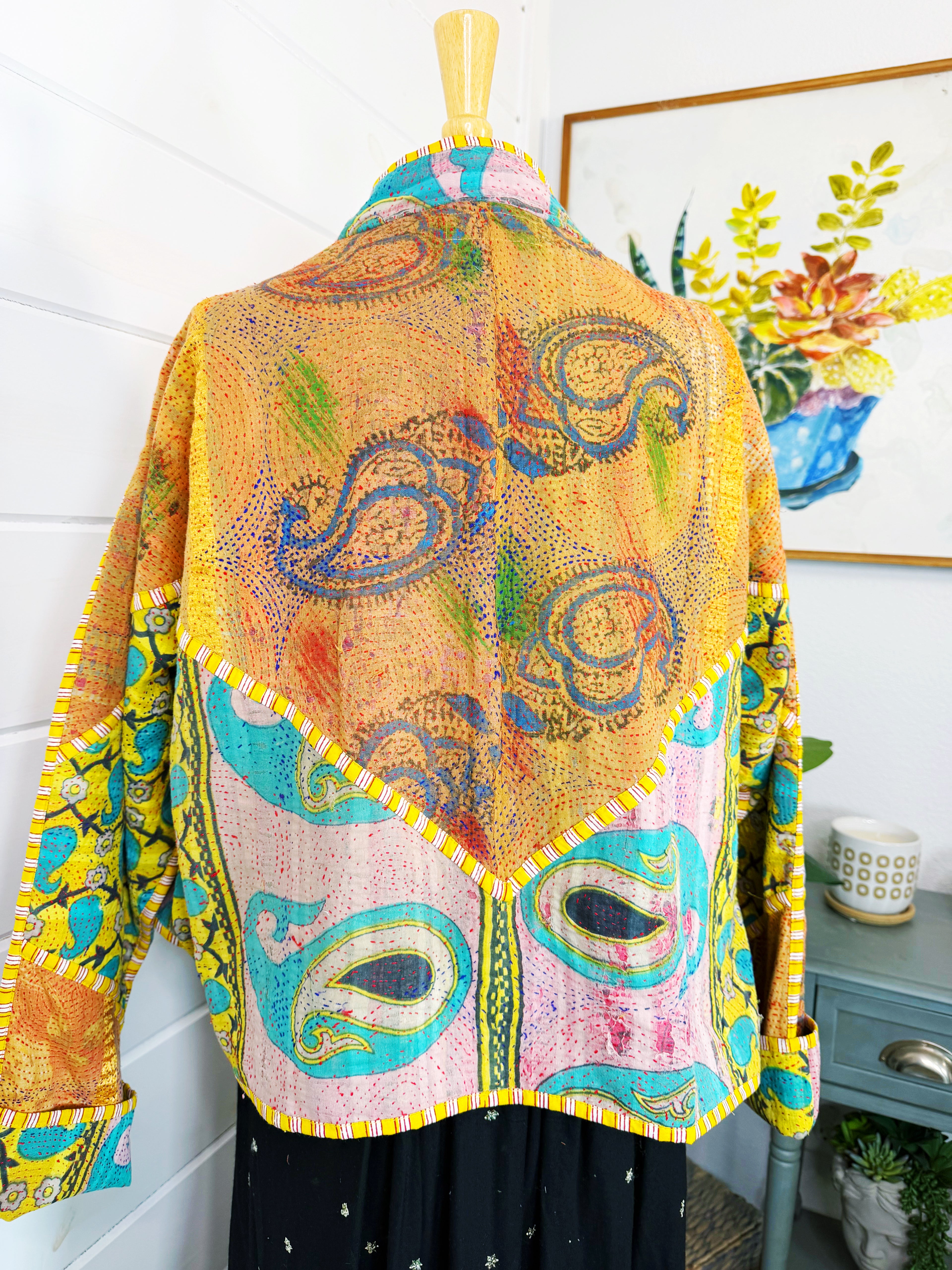 Patchwork Kantha Jacket – Quilted Reversible Blanket Coat