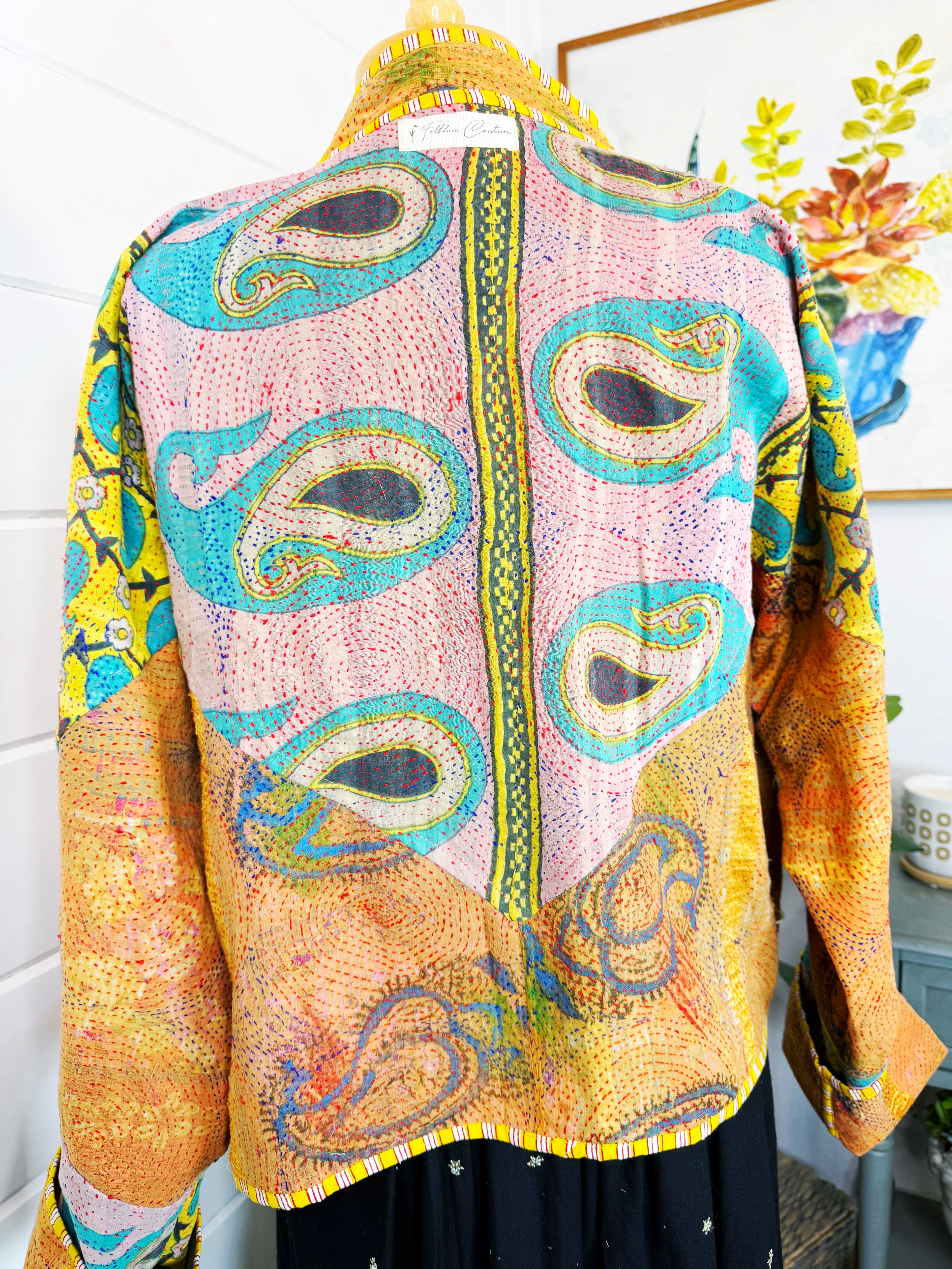 Patchwork Kantha Jacket – Quilted Reversible Blanket Coat